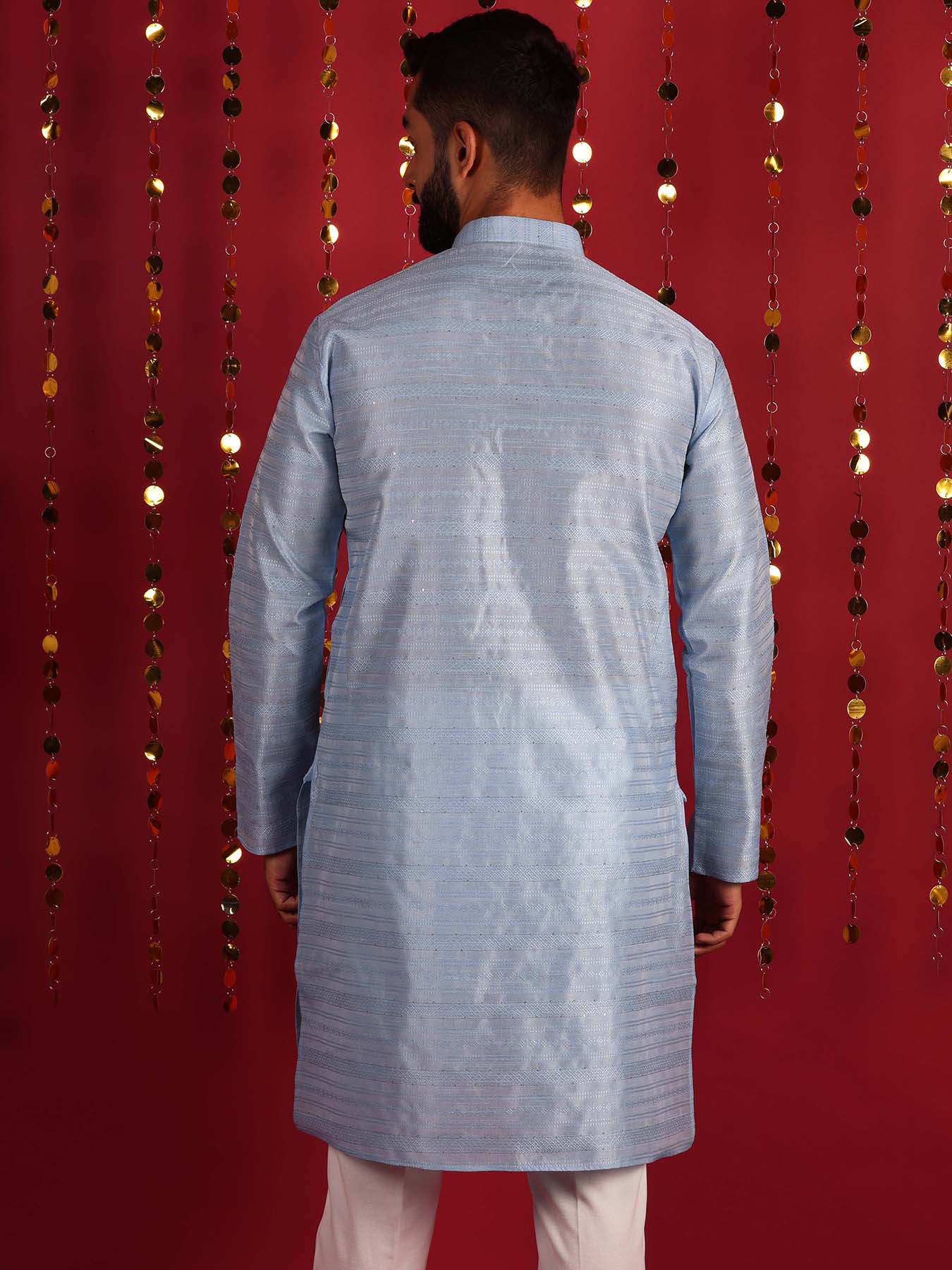 Men Classic Motifs Embroidered Long Kurta