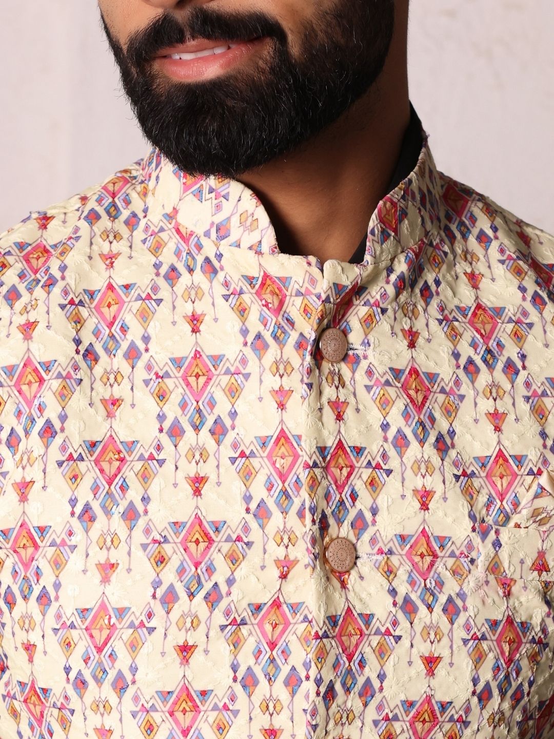 Pure Cotton Woven Nehru Jacket