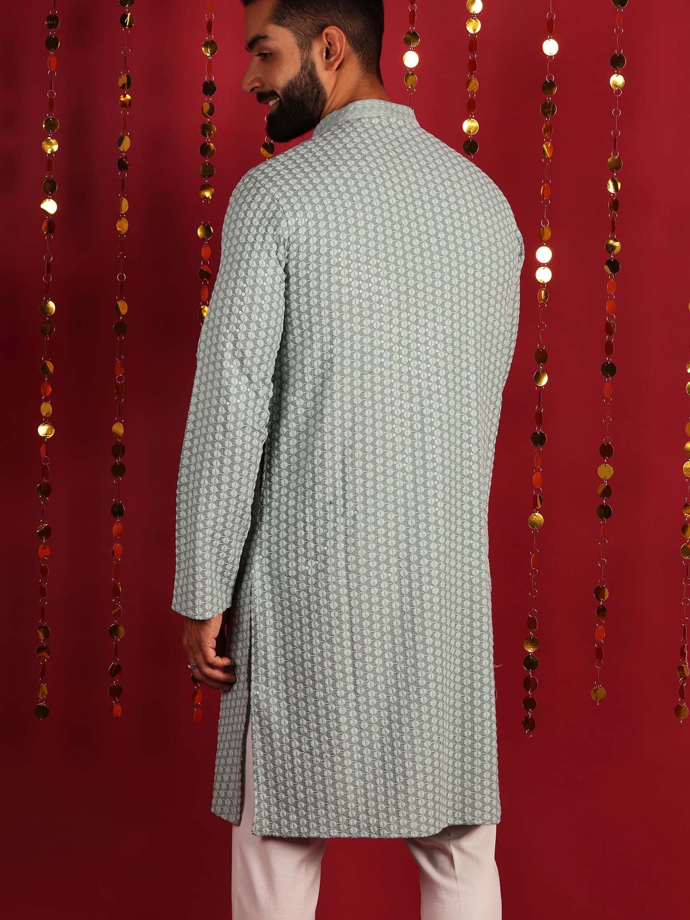 Men Ethnic Motifs Embroidered Cotton Kurta