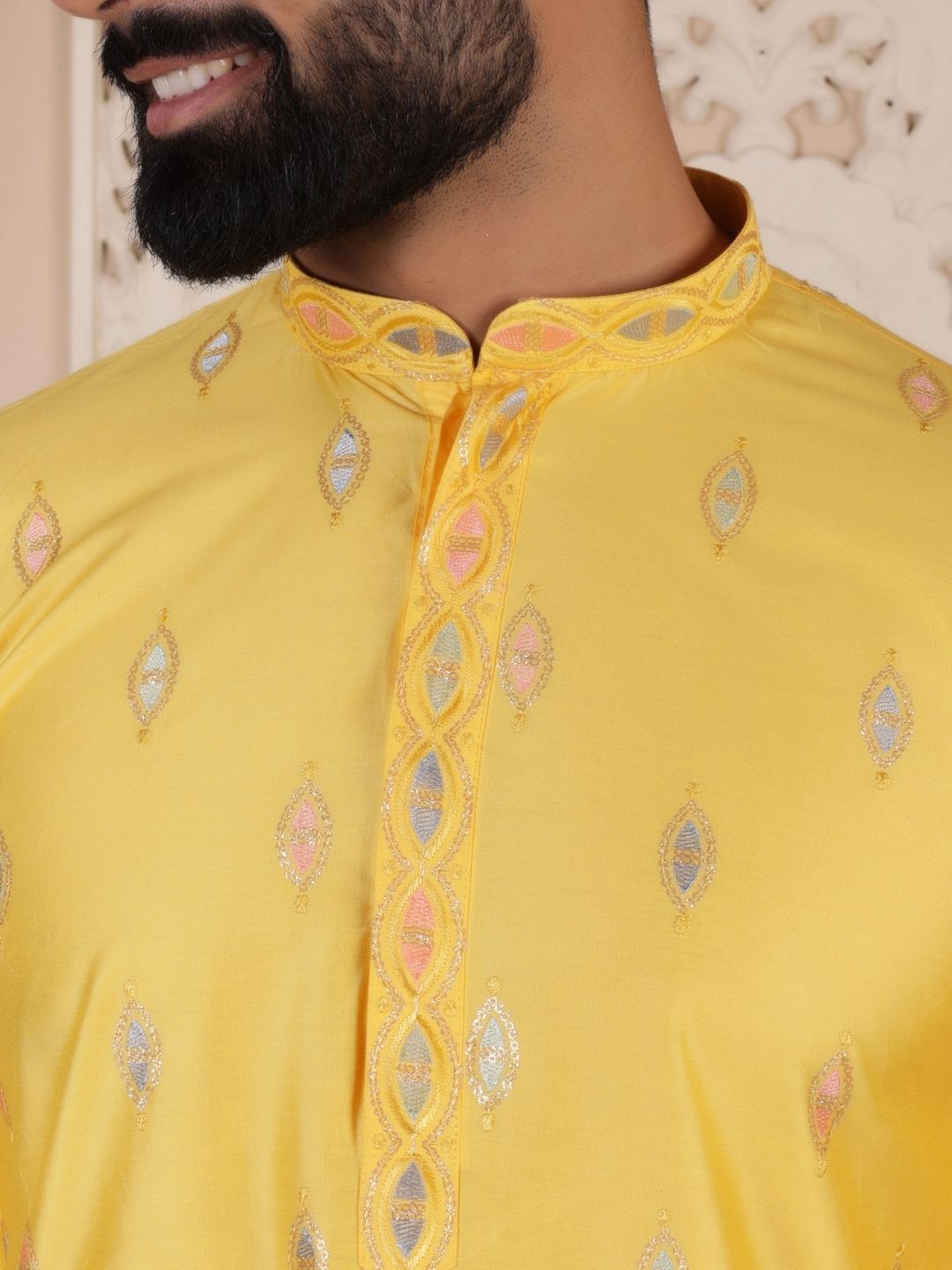 Ethnic Embroidered Cotton Silk Straight Kurta