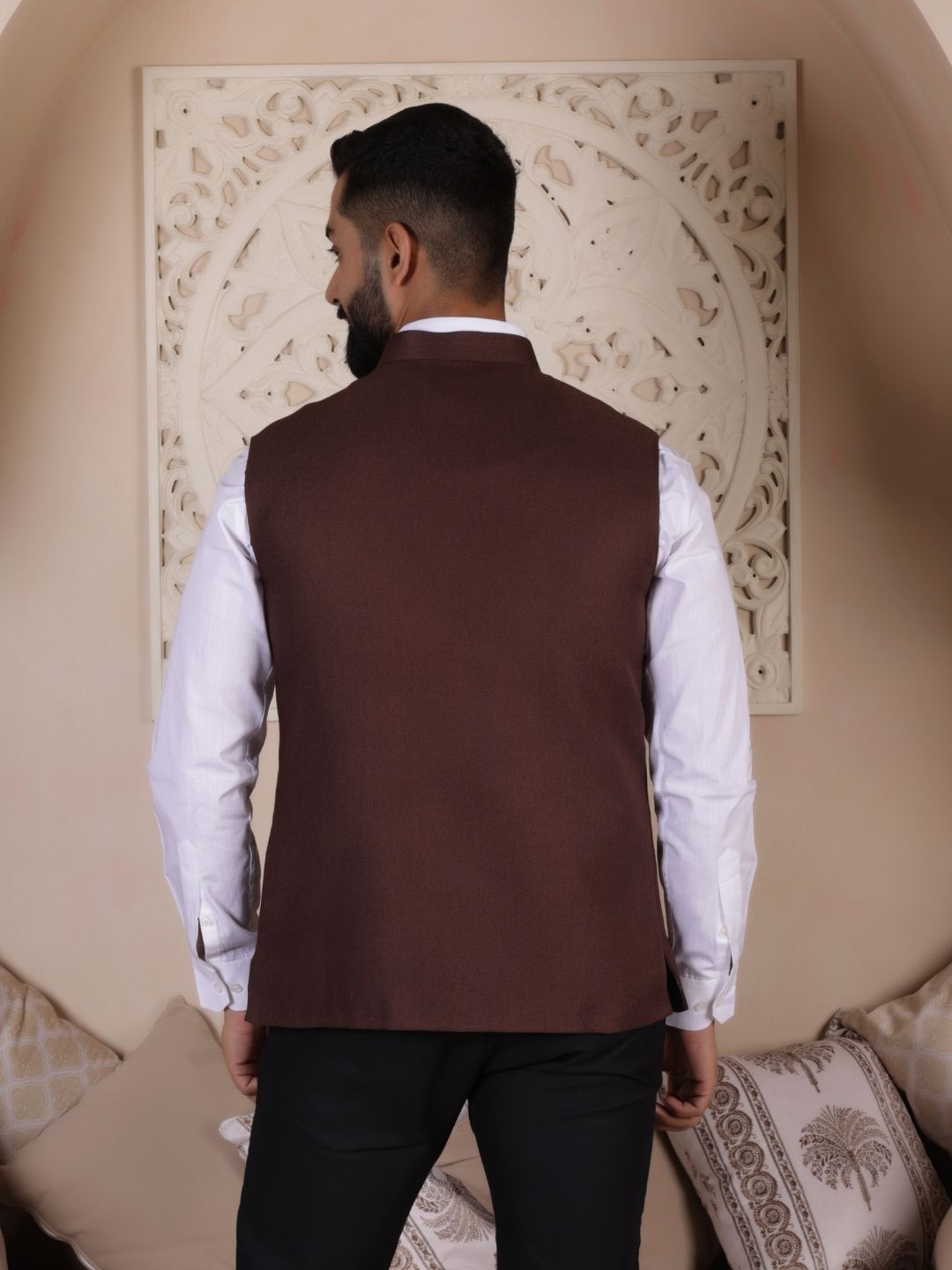 Woven Ethnic Nehru Jacket