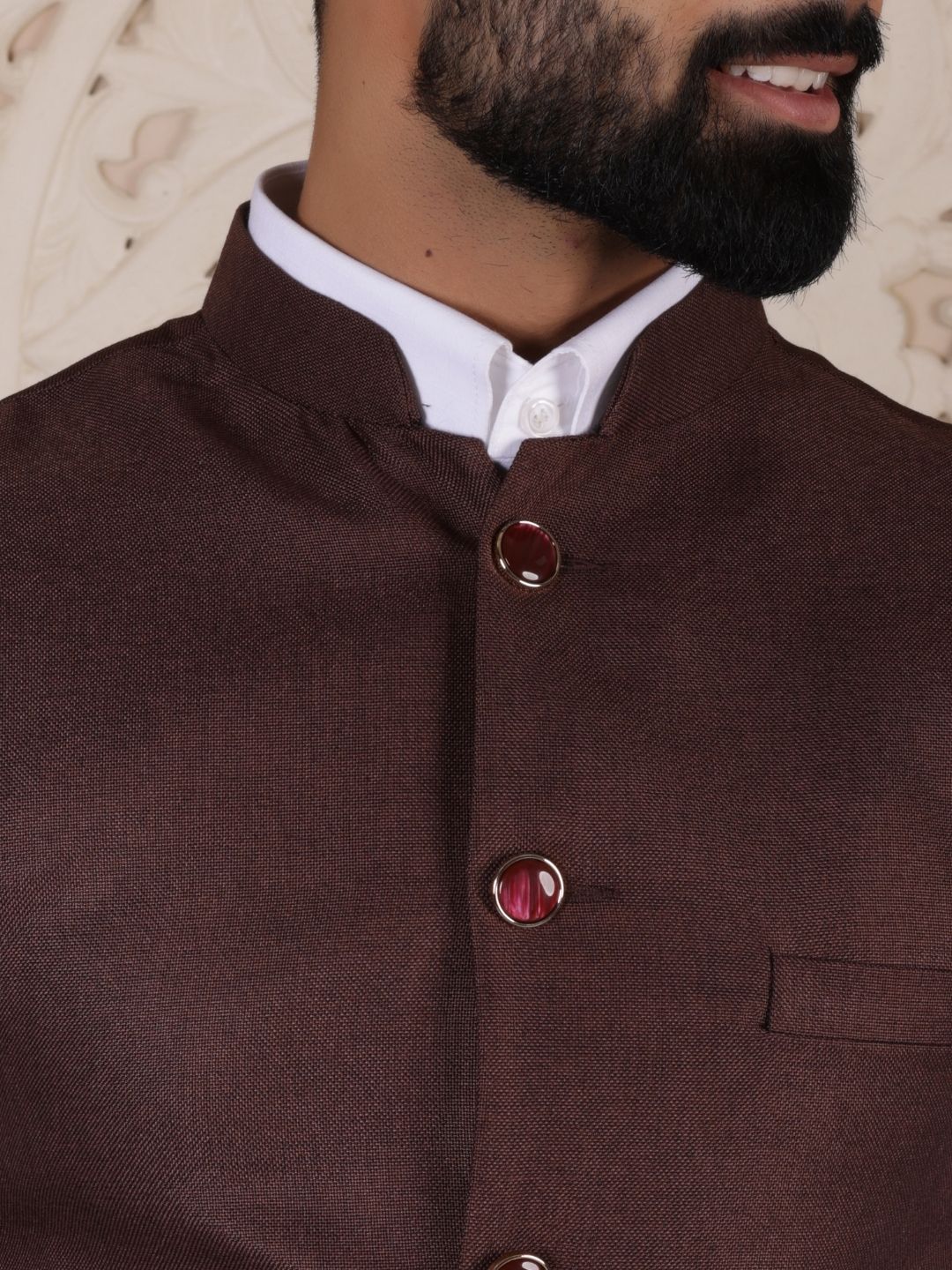 Woven Ethnic Nehru Jacket