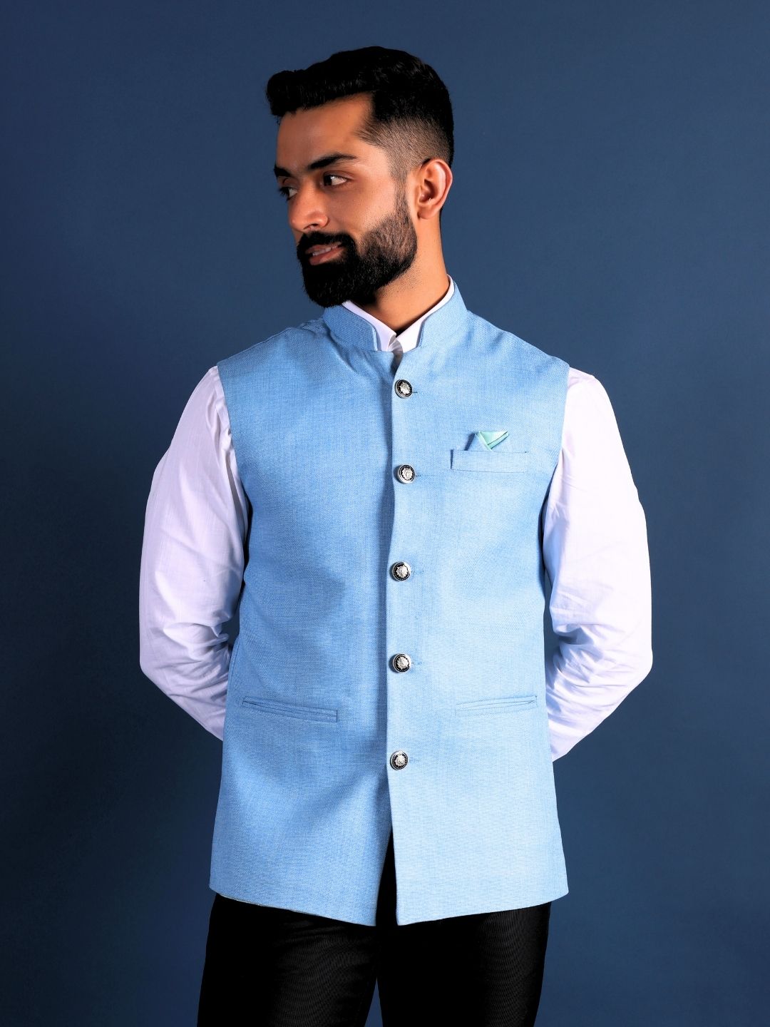 Jute Cotton Nehru Jacket