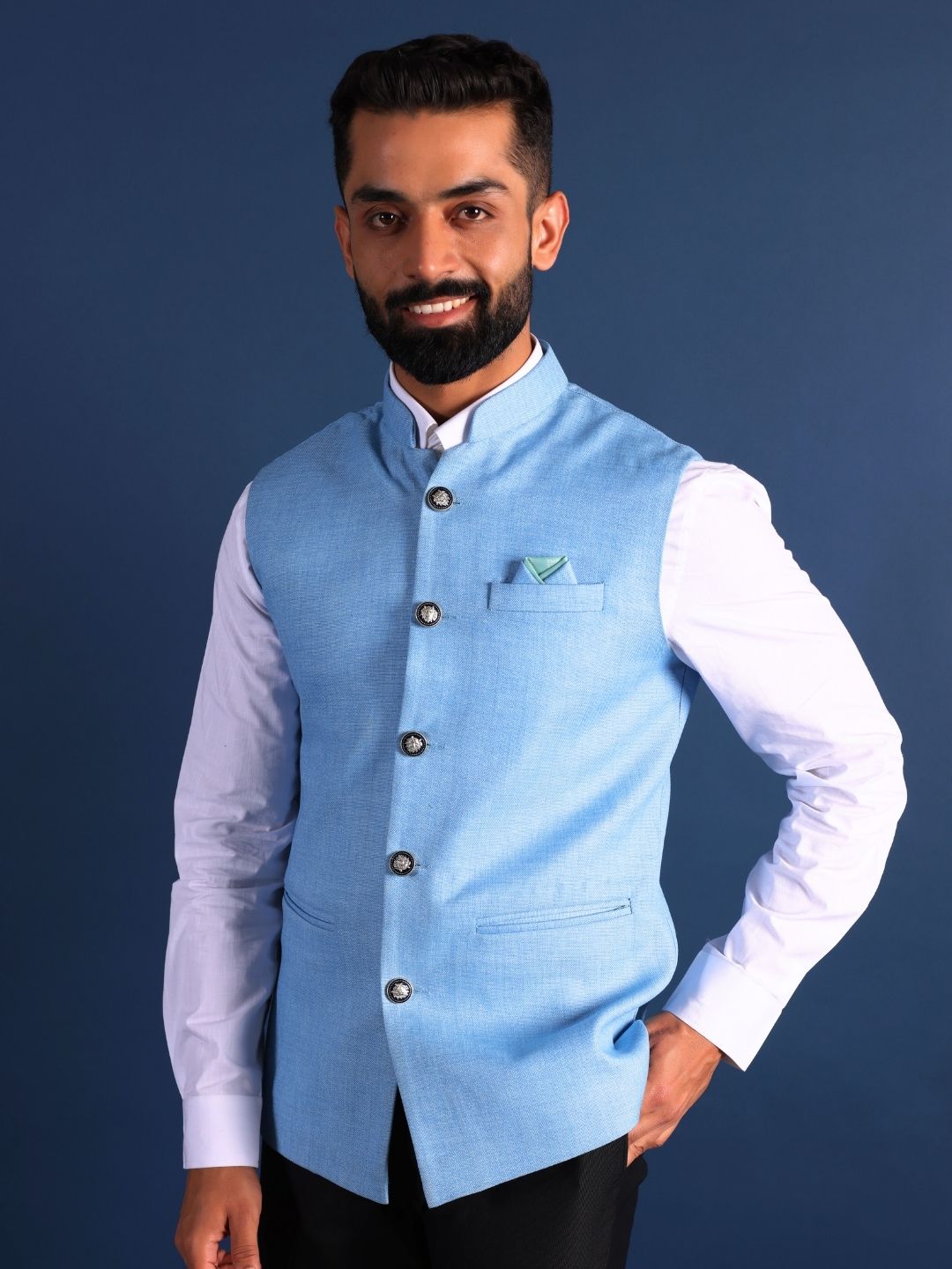 Jute Cotton Nehru Jacket