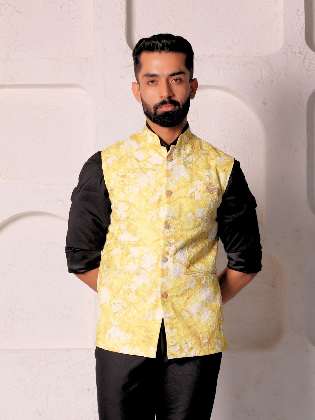 Pure Cotton Woven Nehru Jacket