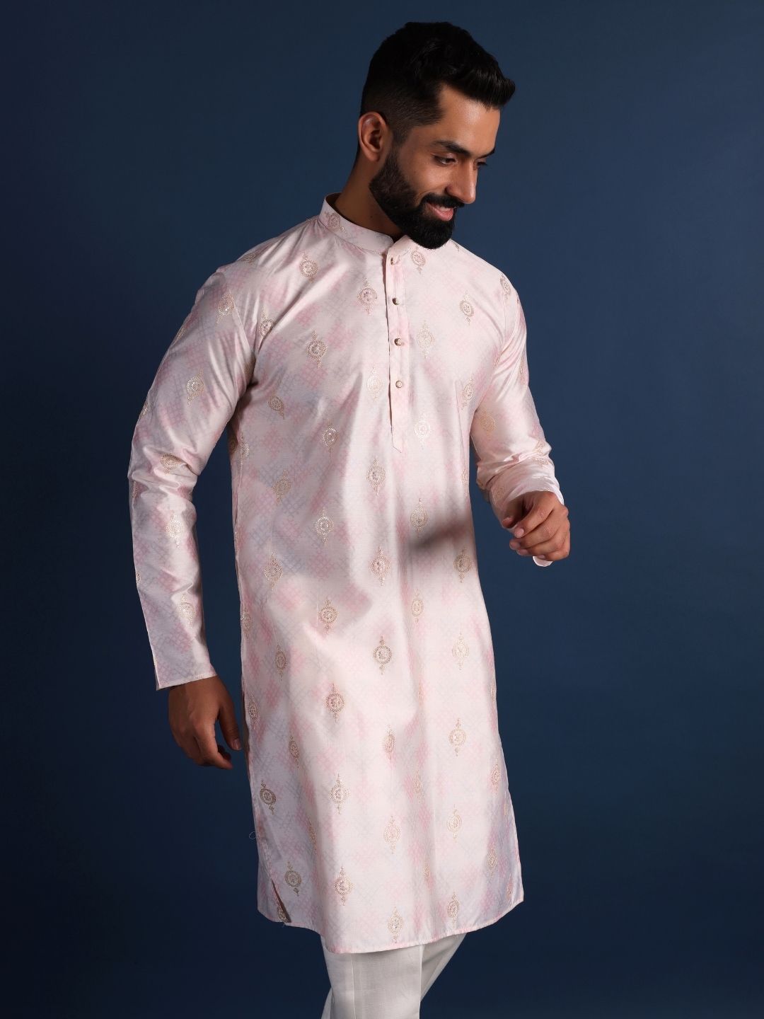 Men Thread Work Handloom Anarkali Kurta