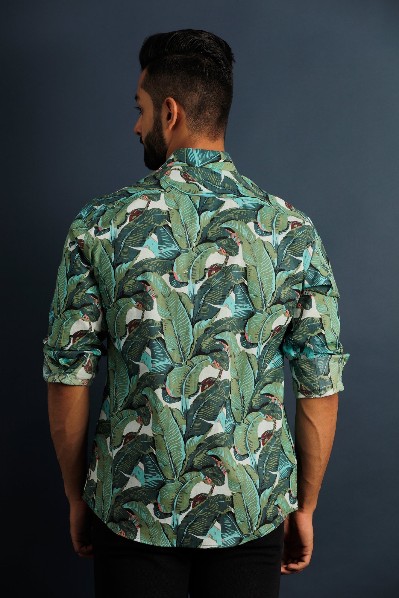 Printed Men's Wear Green Shirt