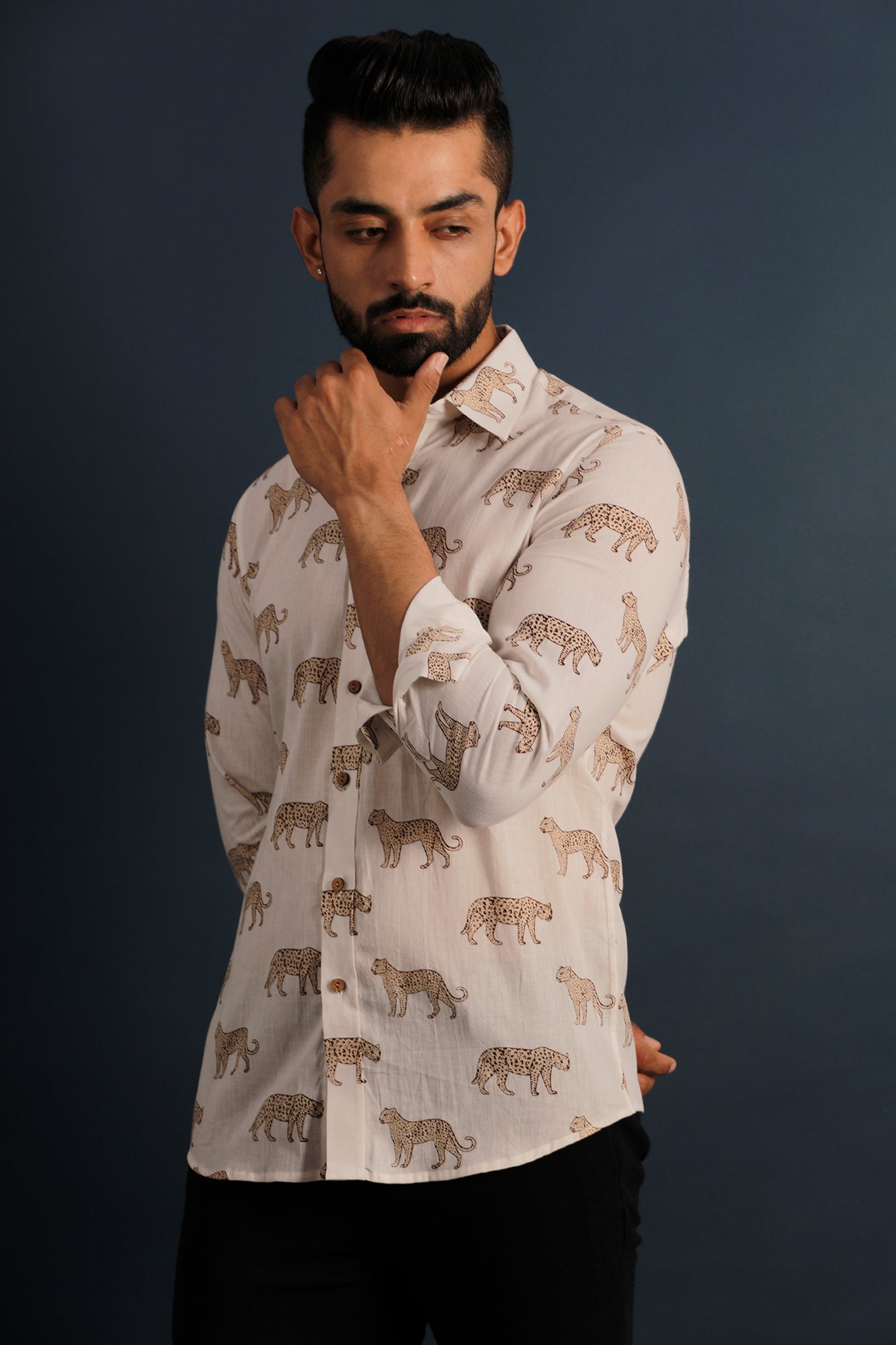 Printed Men's Wear White Shirt