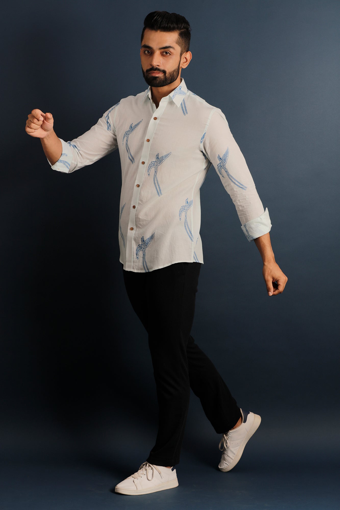 Printed Men's Wear White Shirt