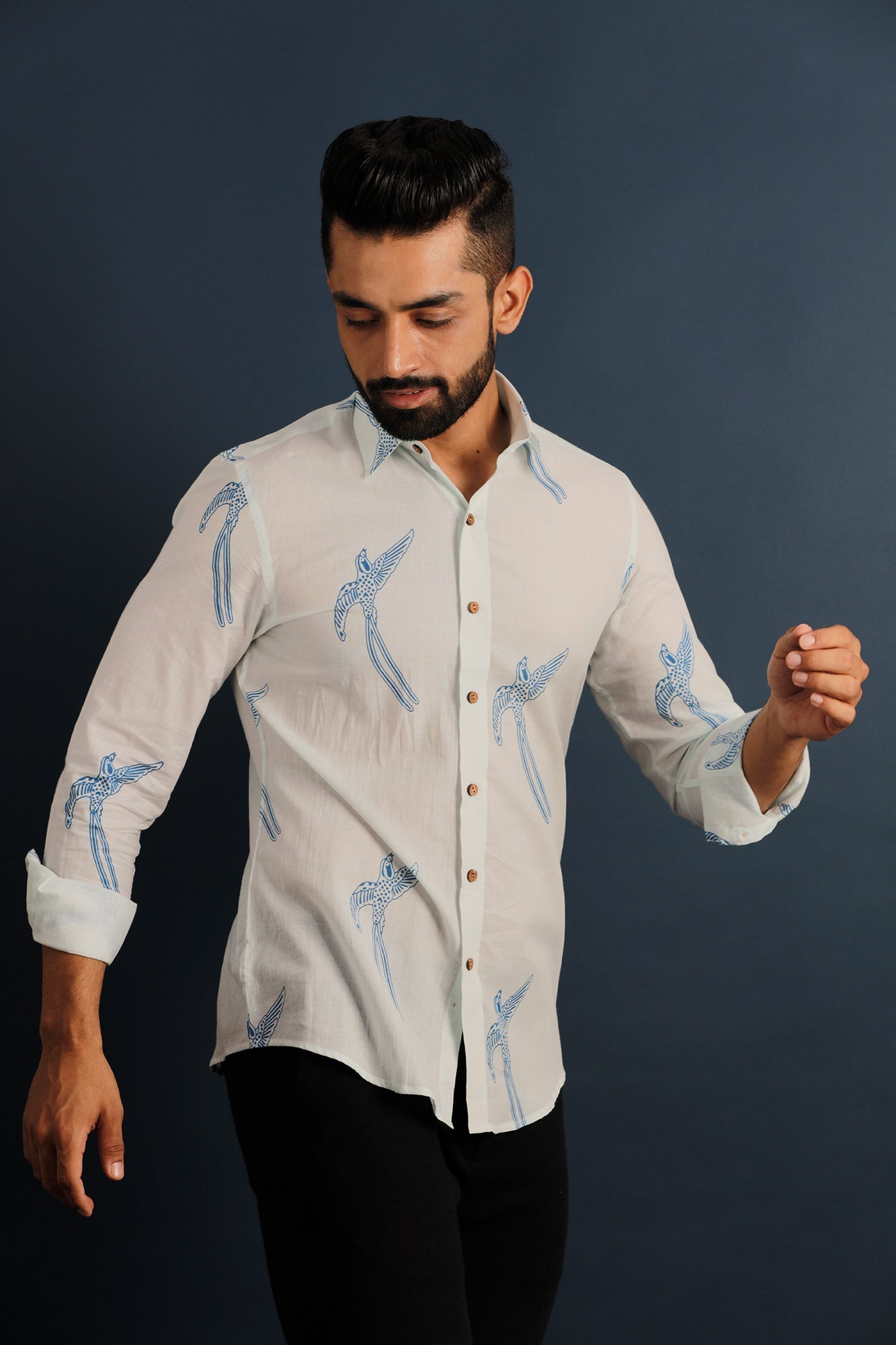 Printed Men's Wear White Shirt