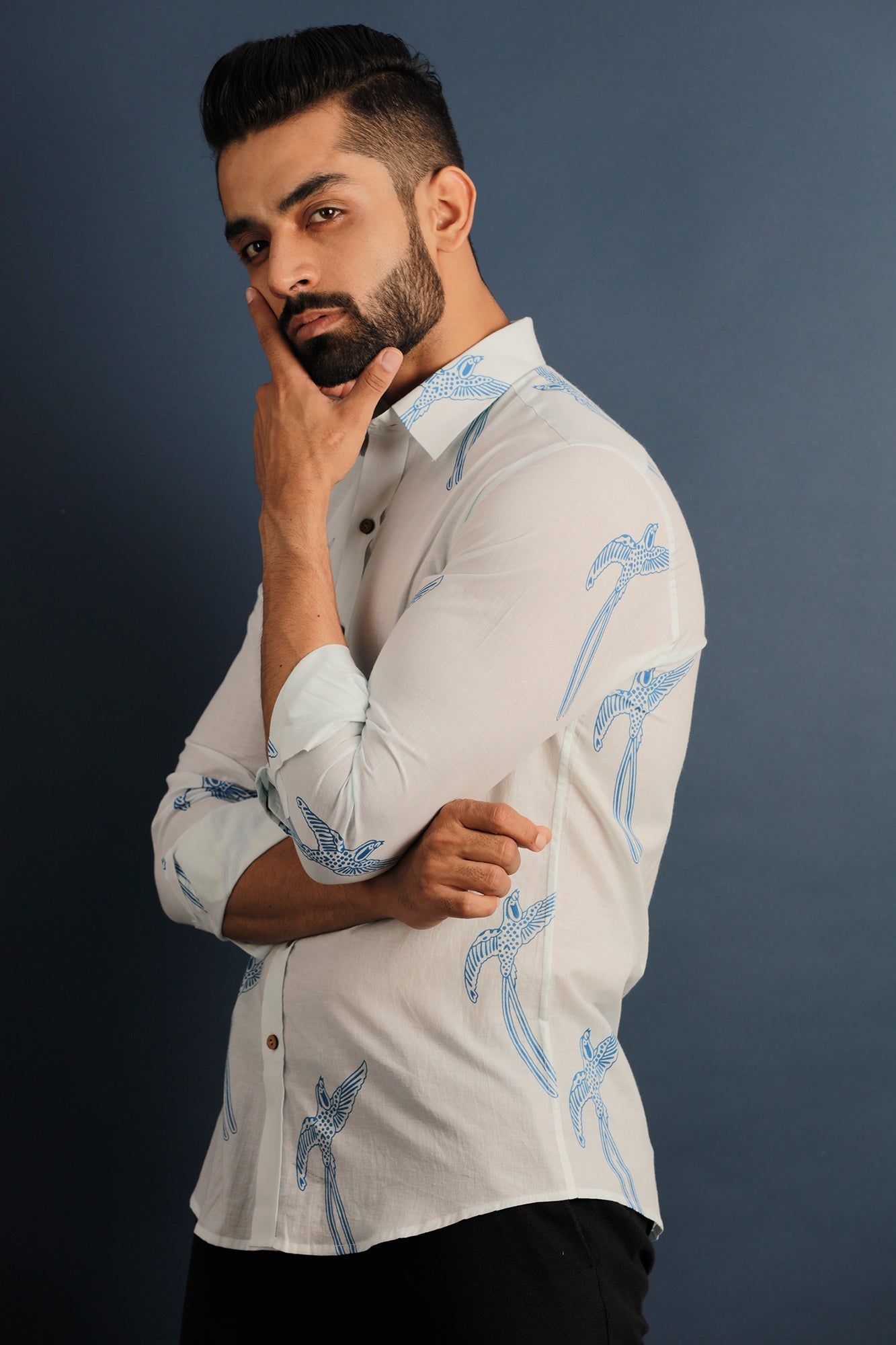 Printed Men's Wear White Shirt