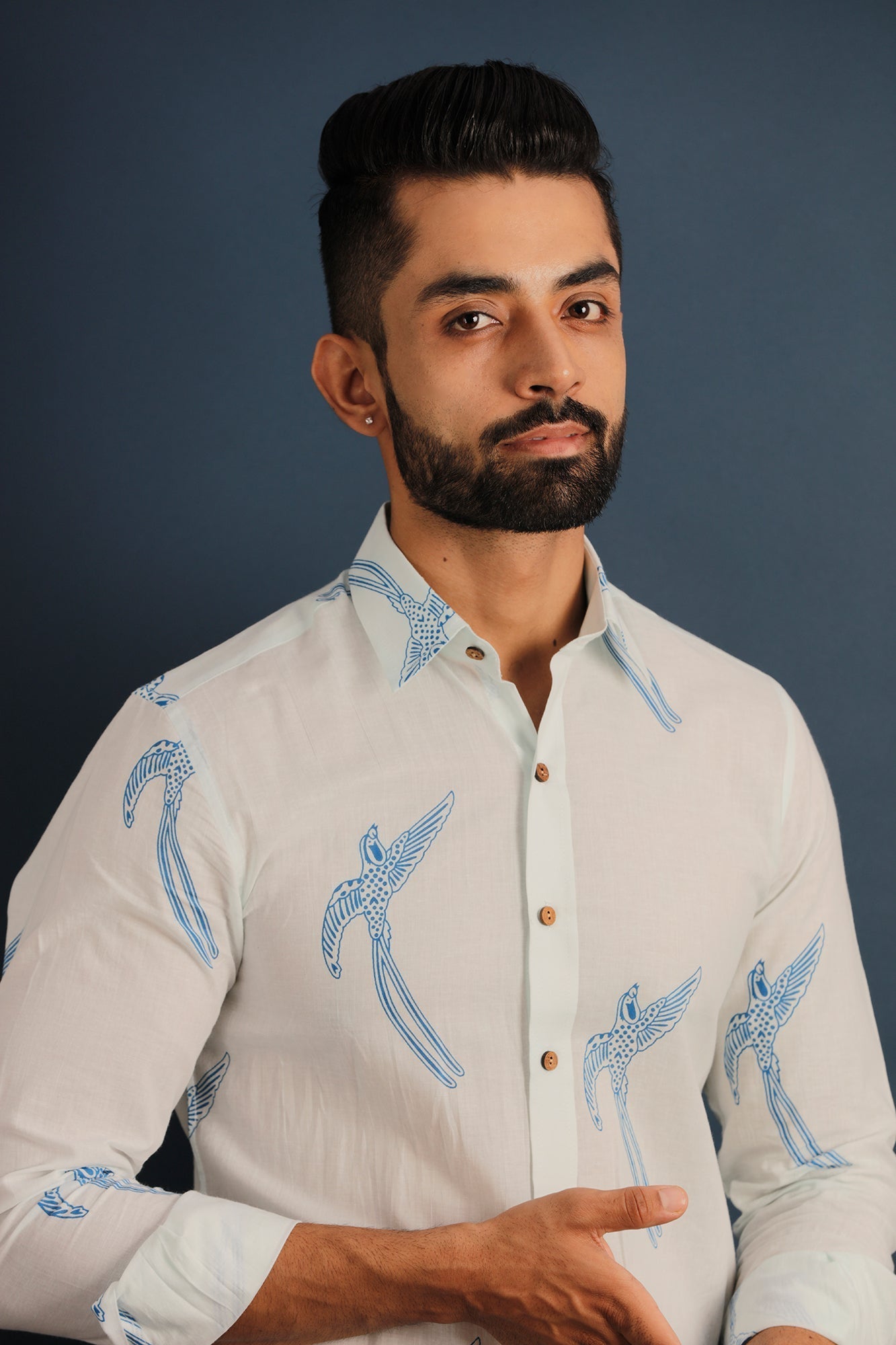 Printed Men's Wear White Shirt