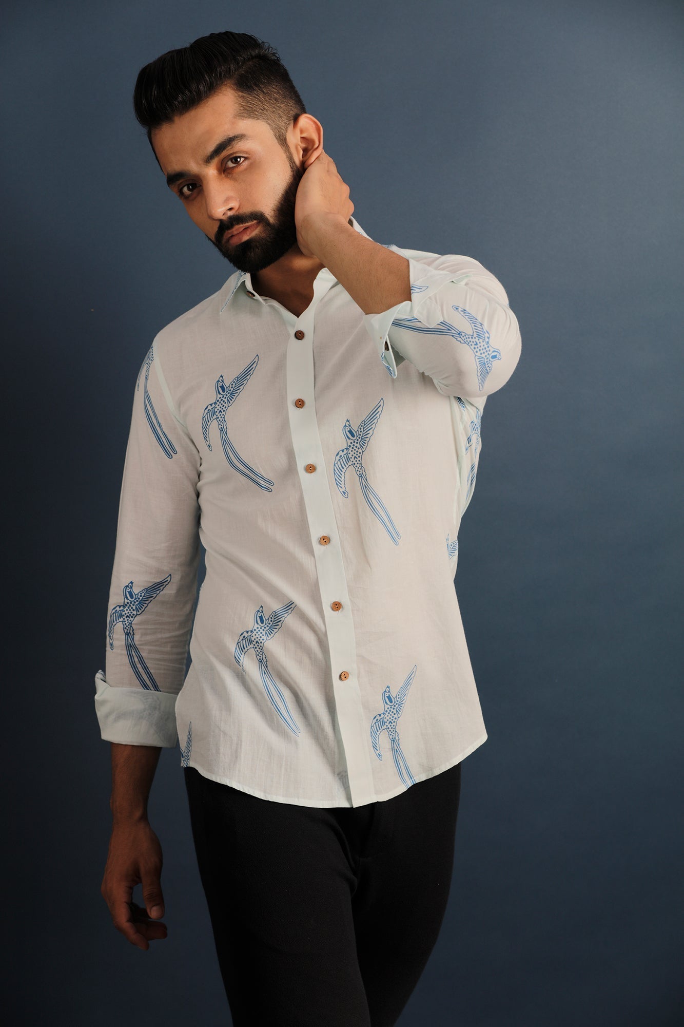 Printed Men's Wear White Shirt