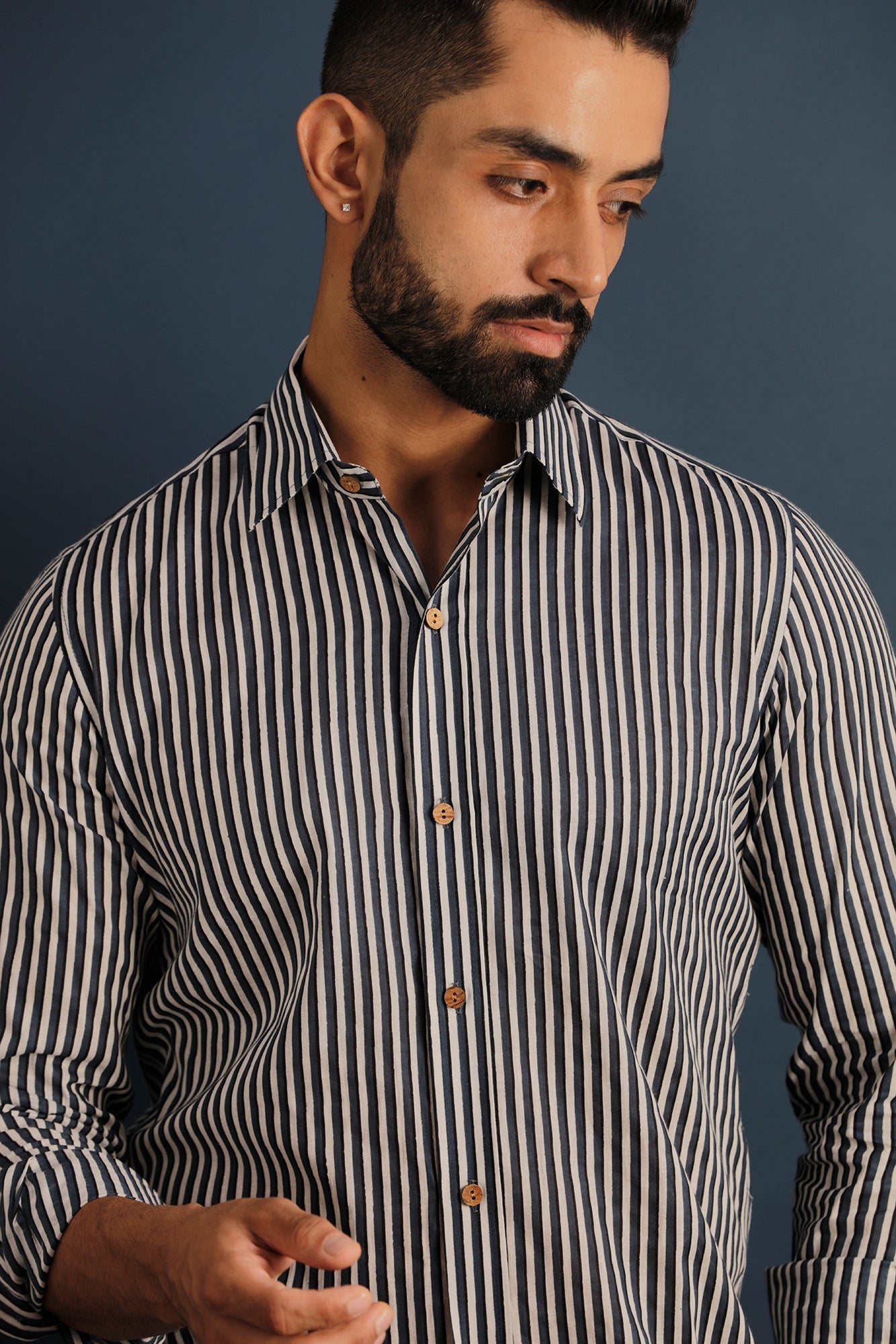 Printed Men's Wear Blue Shirt