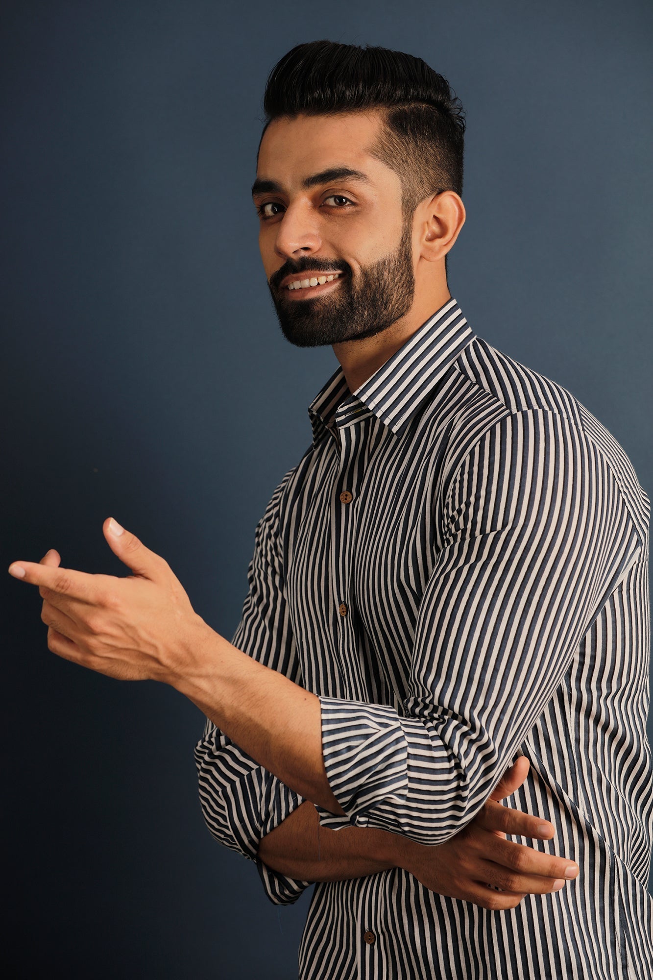 Printed Men's Wear Blue Shirt