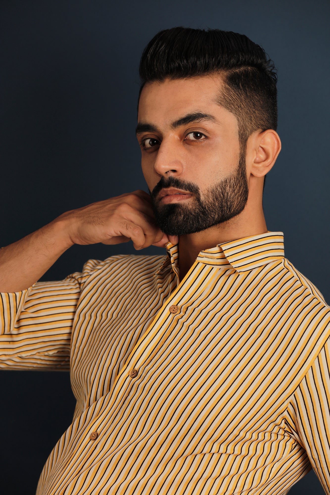 Printed Men's Wear Yellow Shirt