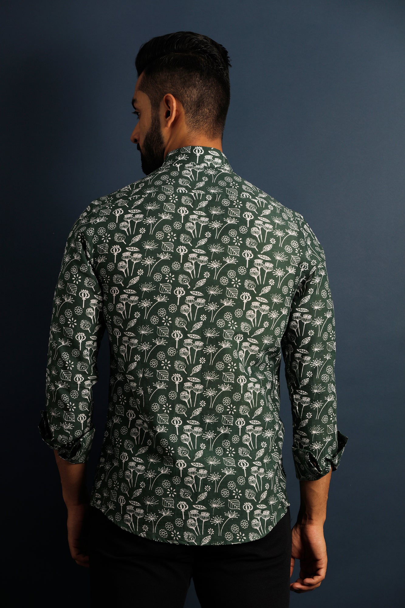 Printed Floral Green Shirt