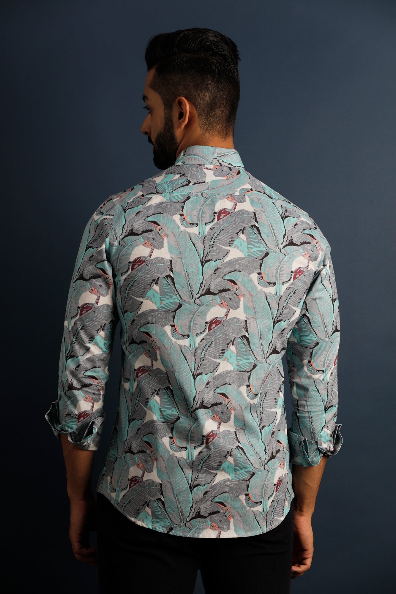 Printed Men's Wear Green Shirt