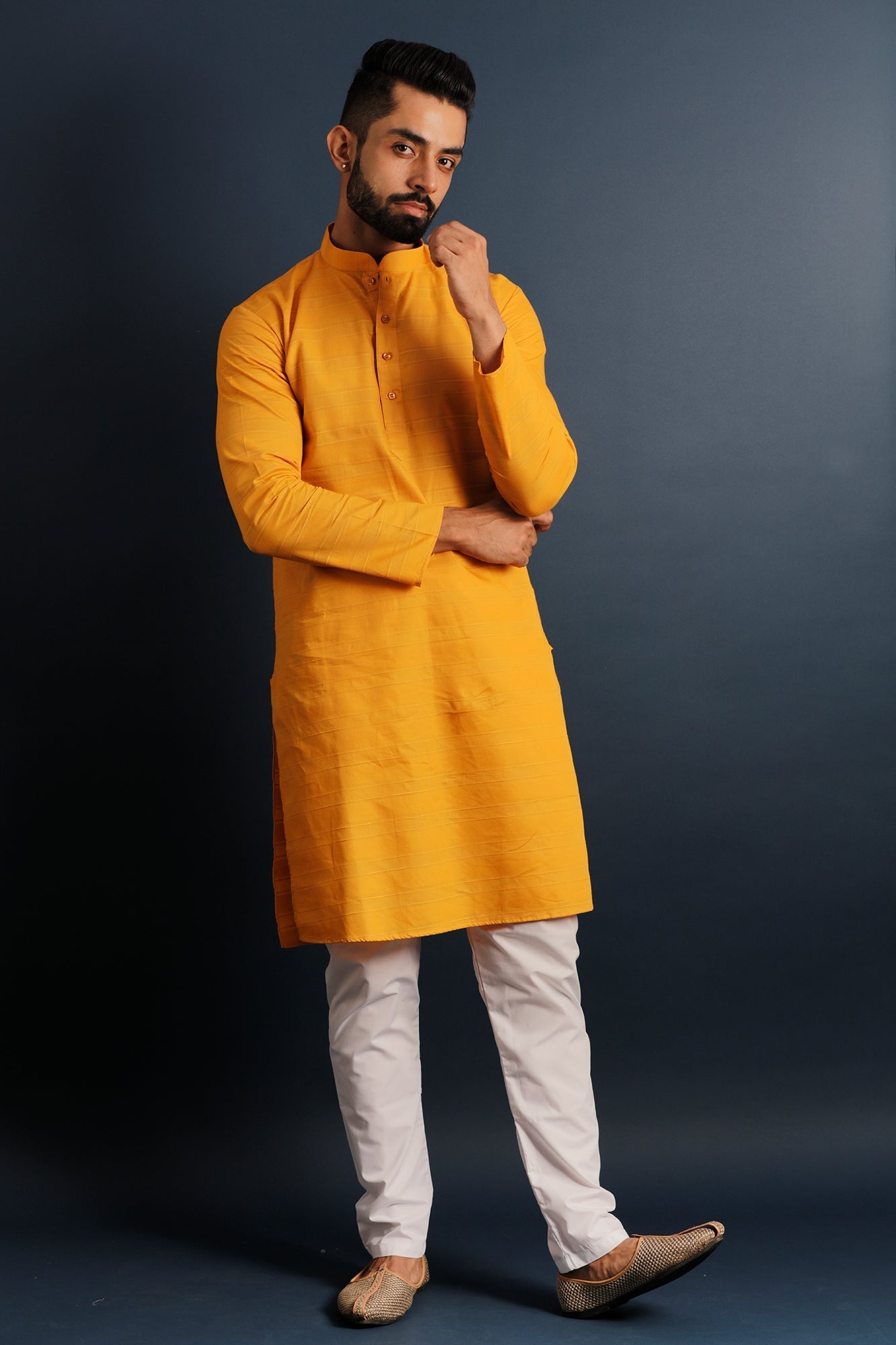 Mandarin Collar Cotton Straight Kurta