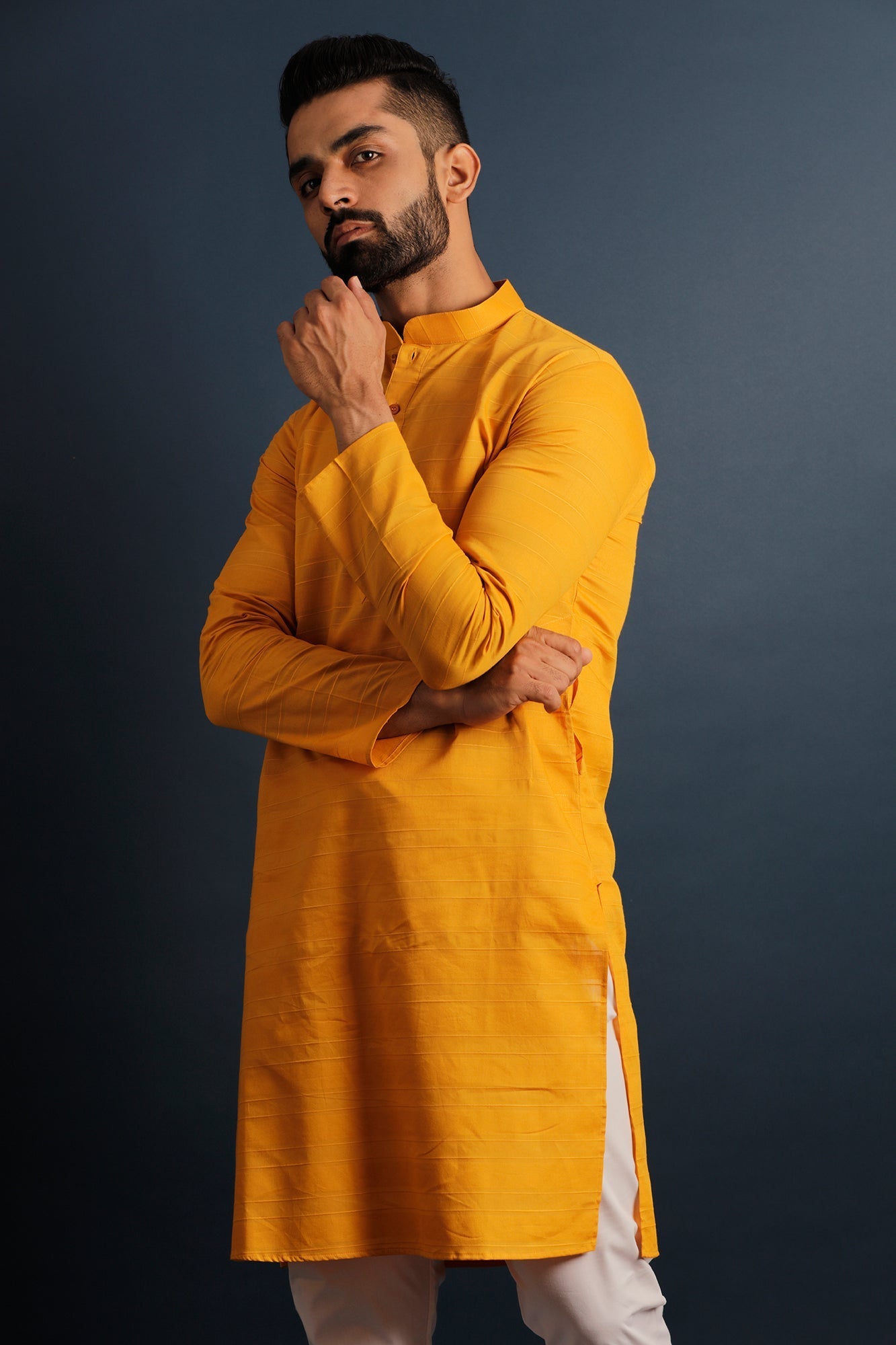 Mandarin Collar Cotton Straight Kurta