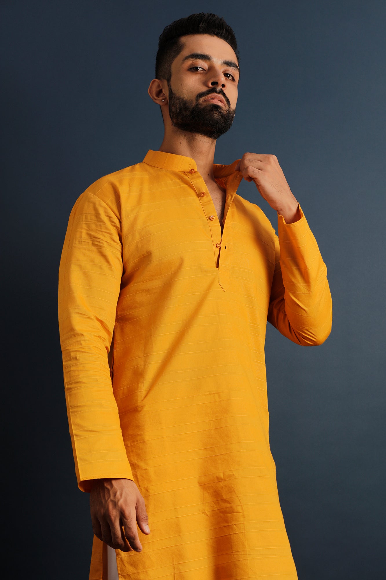 Mandarin Collar Cotton Straight Kurta