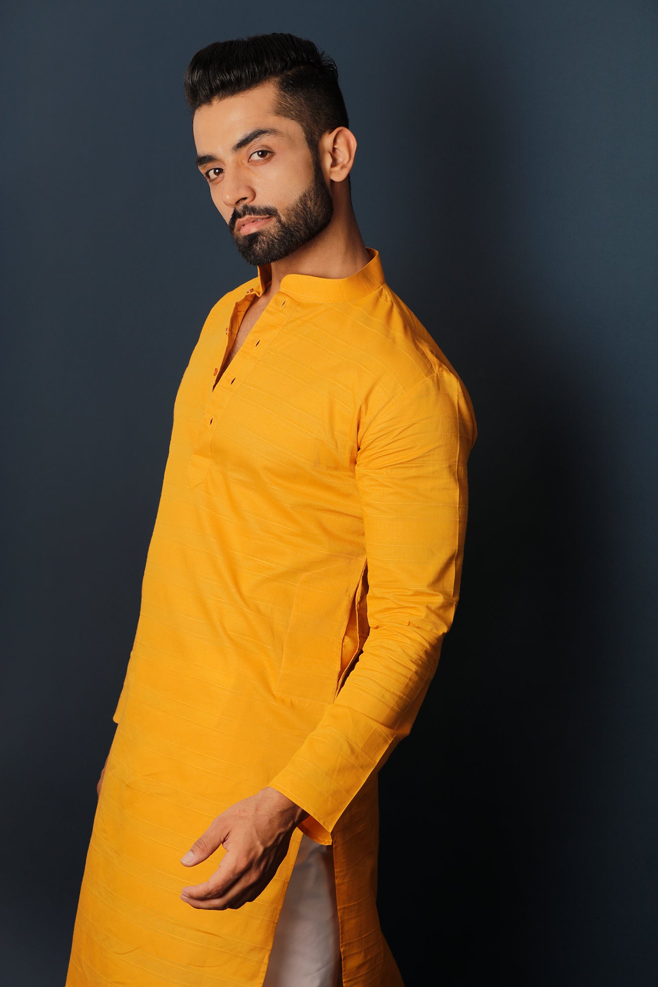 Mandarin Collar Cotton Straight Kurta