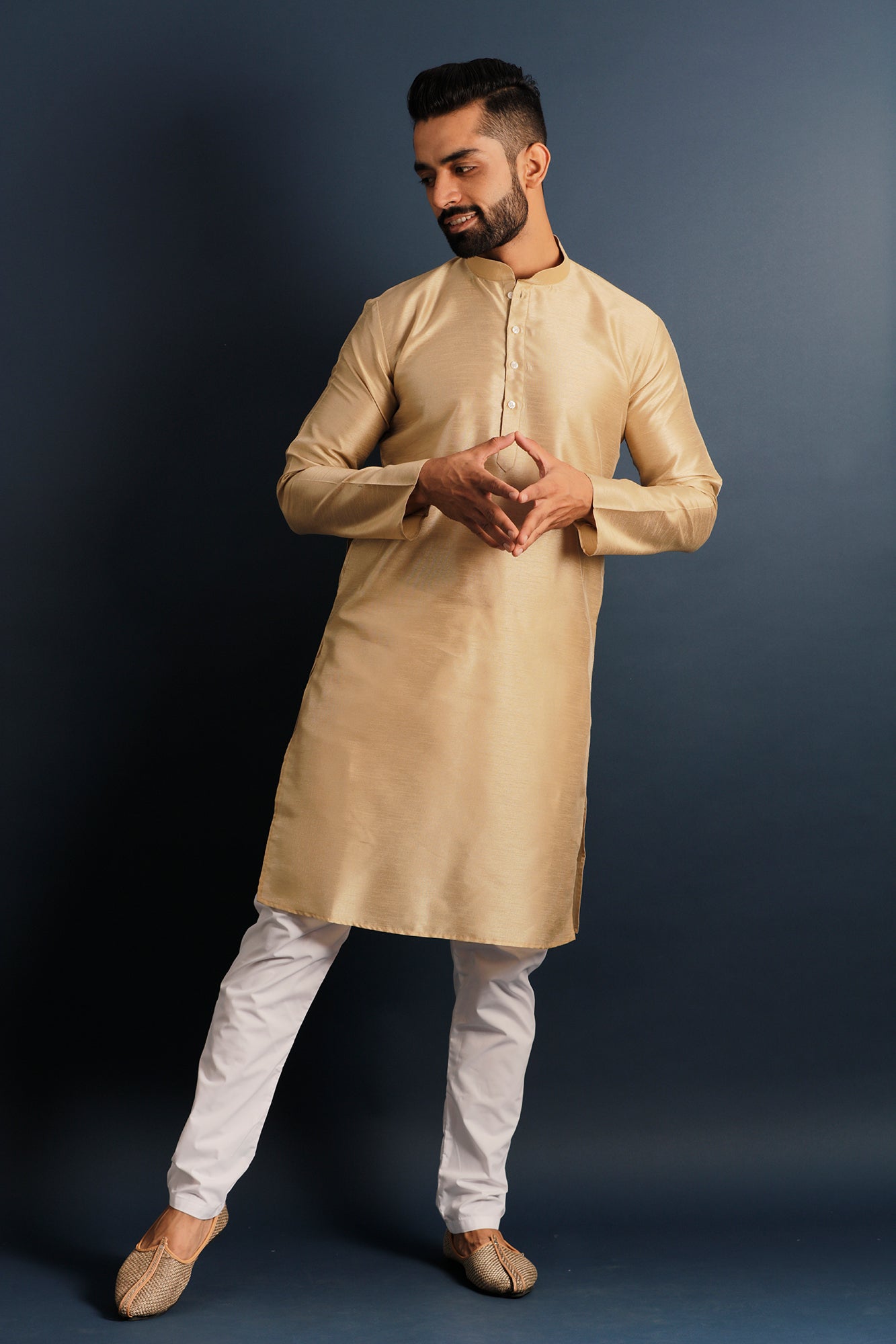 Men Peach-Coloured Kurta