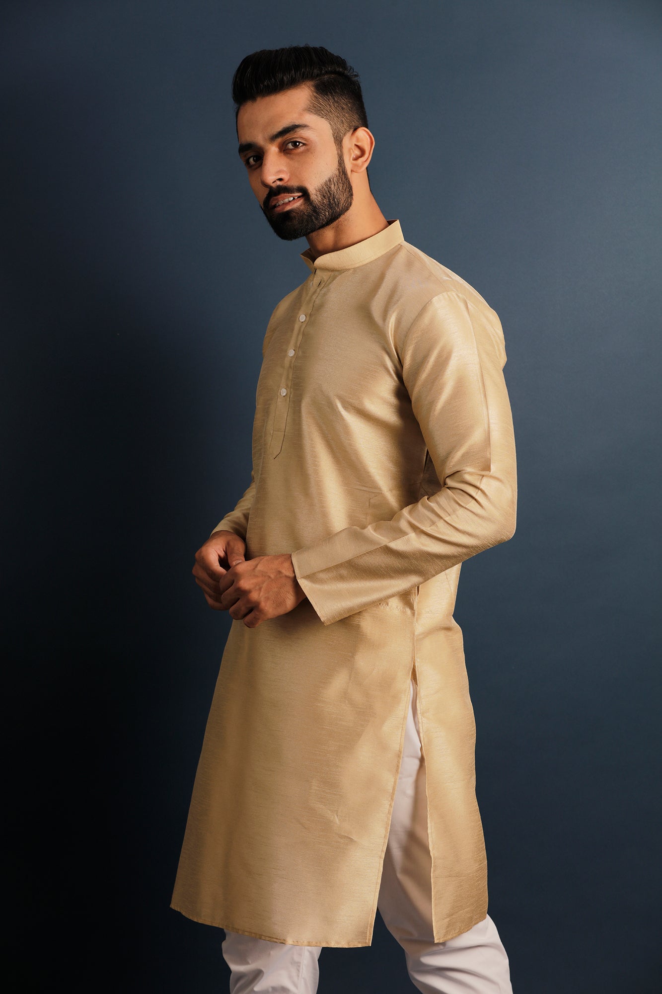 Men Peach-Coloured Kurta