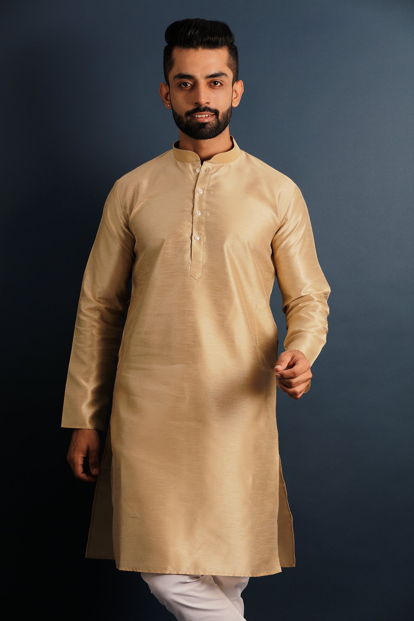 Men Peach-Coloured Kurta