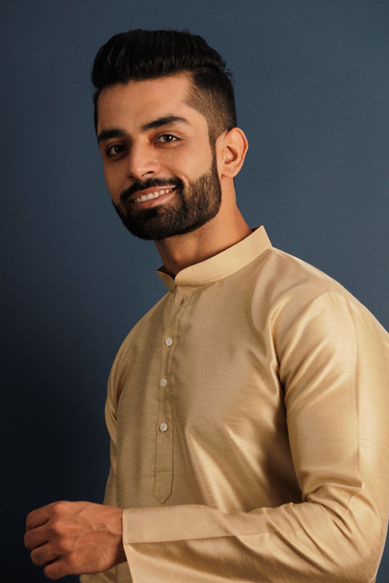 Men Peach-Coloured Kurta