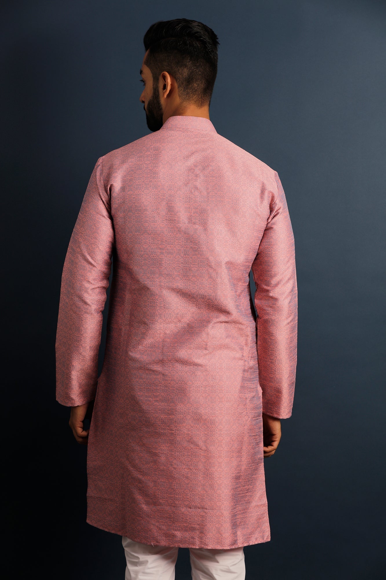 Mandarin Collar Dupion Silk Straight Kurta