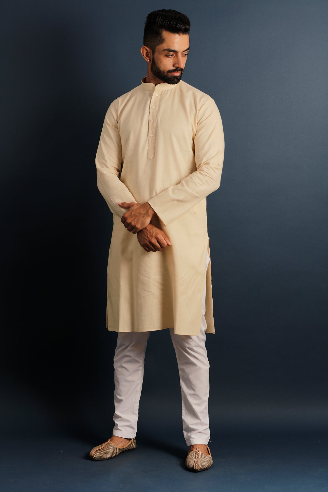 Mandarin Collar Cotton Straight Kurta