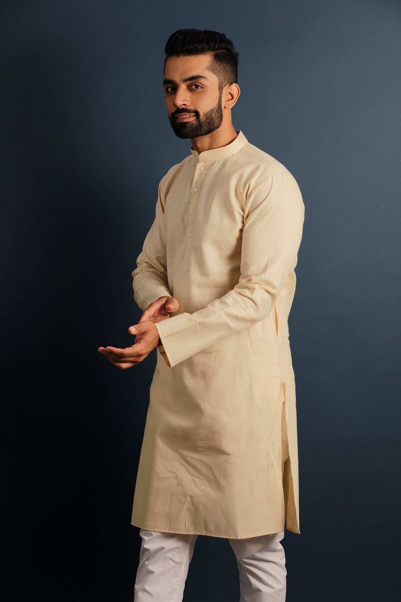 Mandarin Collar Cotton Straight Kurta