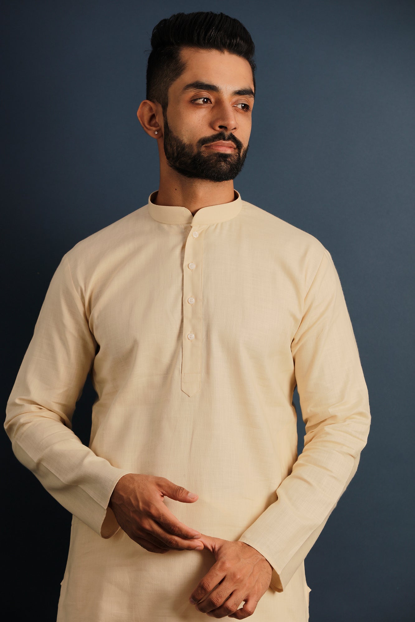 Mandarin Collar Cotton Straight Kurta