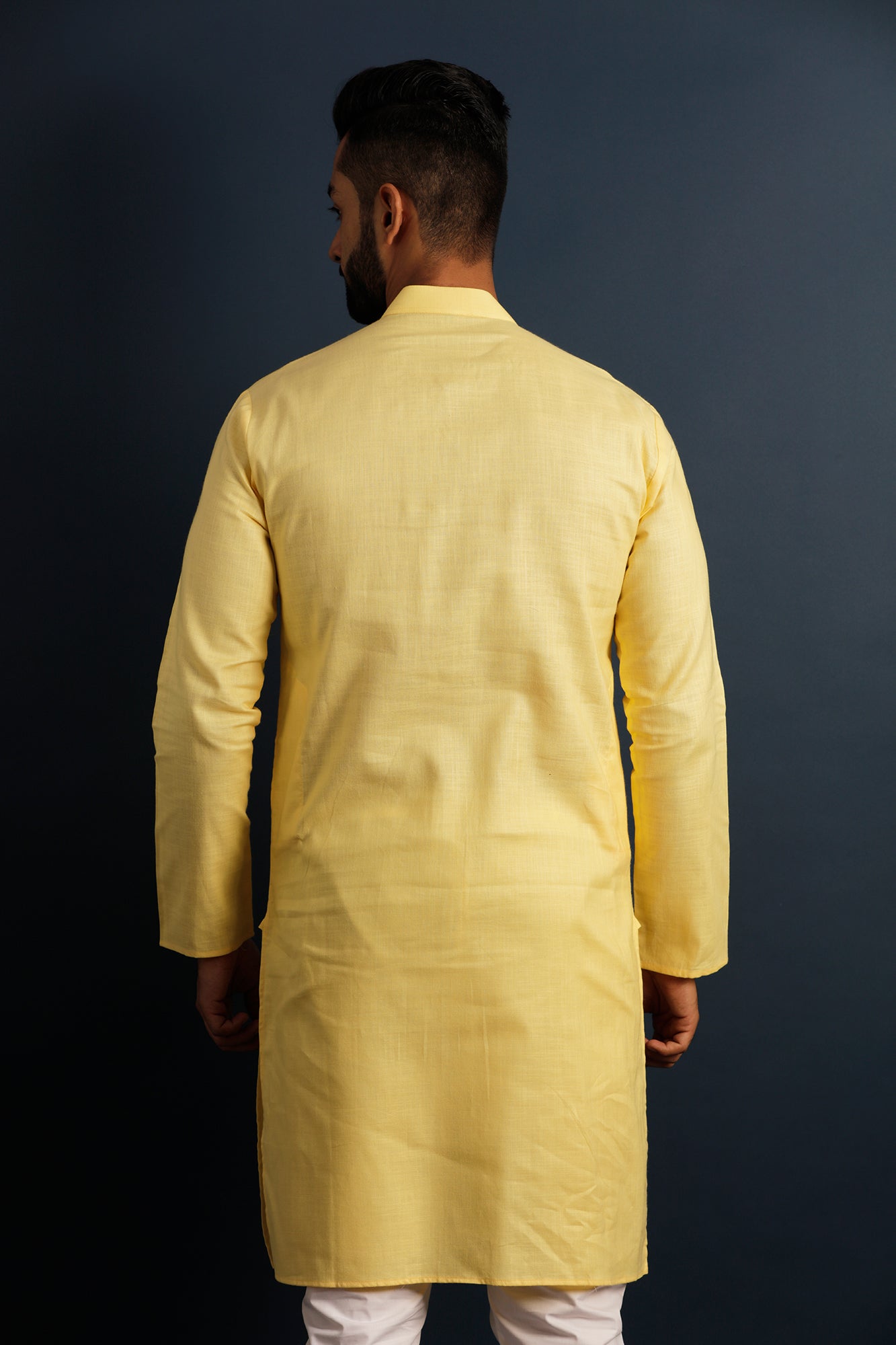 Mandarin Collar Long Sleeves Pure Cotton Straight Kurta