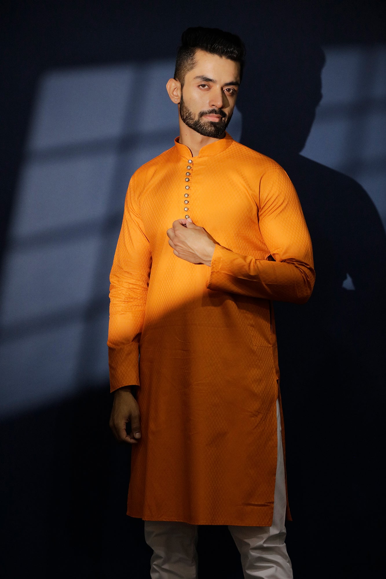 Woven Design Straight Kurta