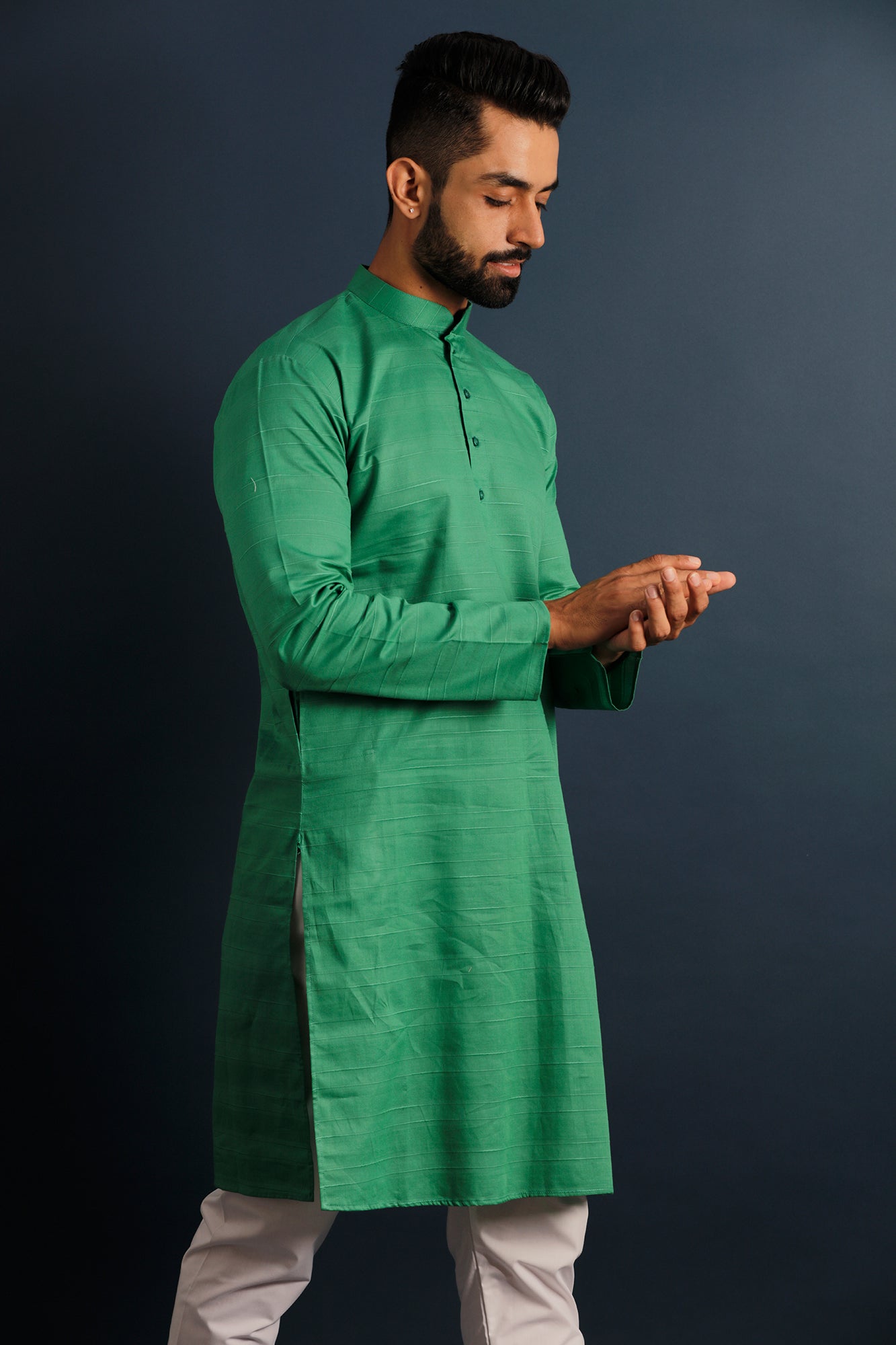 Mandarin Collar Straight Pure Cotton Kurta