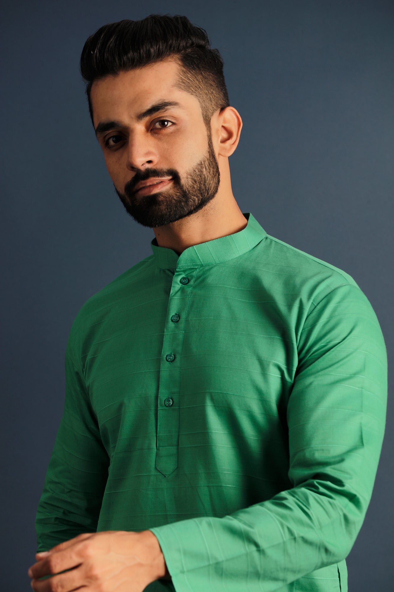 Mandarin Collar Straight Pure Cotton Kurta