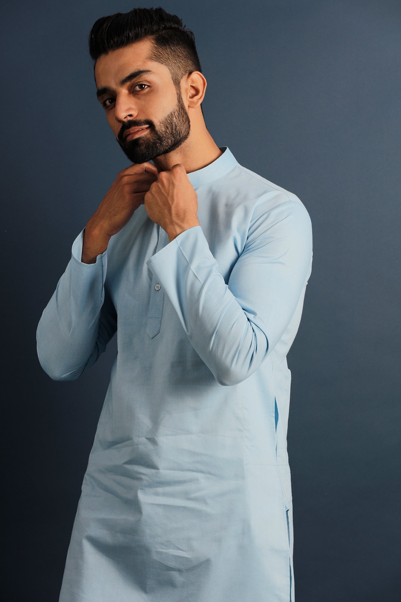 Mandarin Collar Cotton Straight Kurta