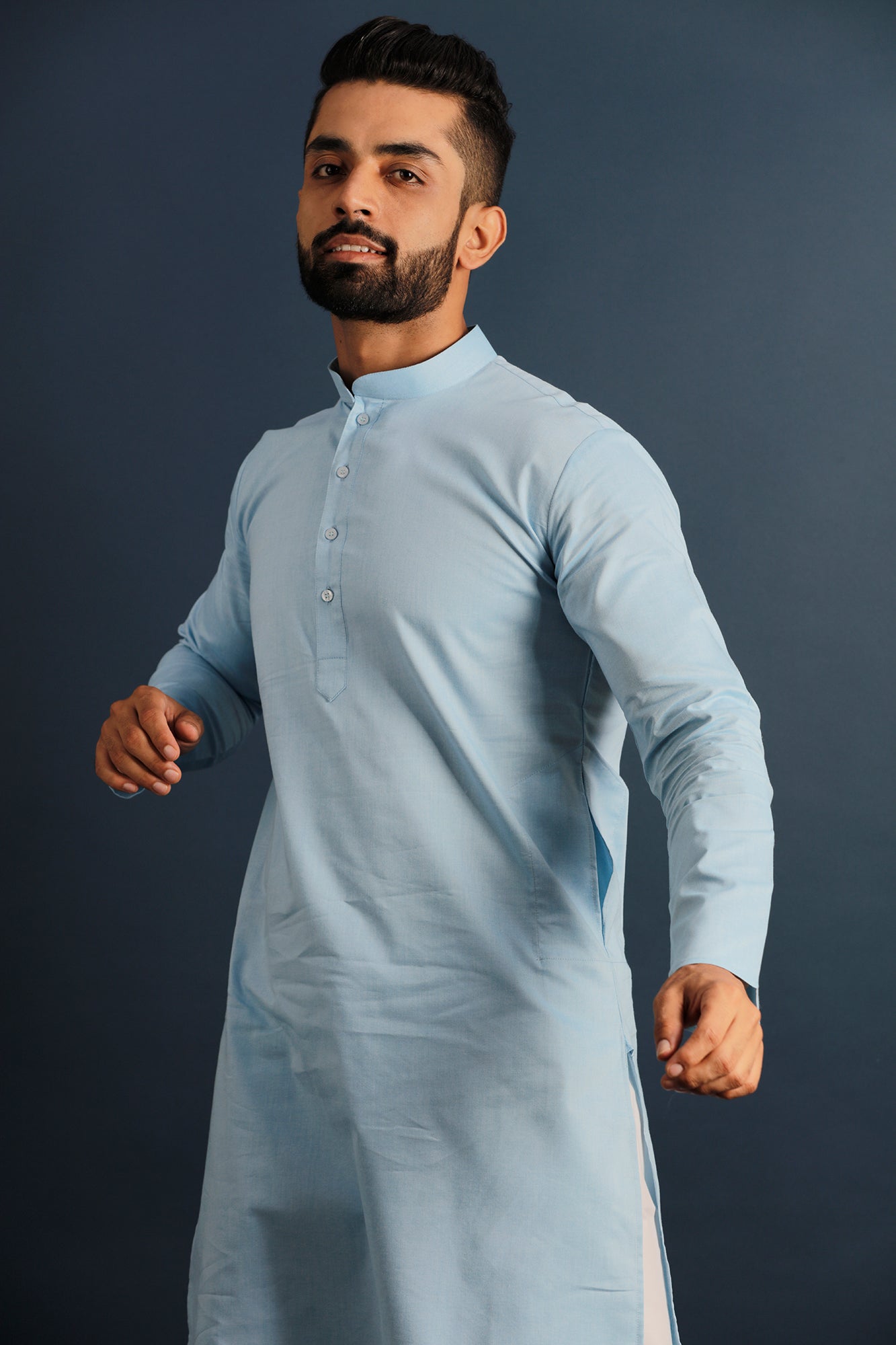 Mandarin Collar Cotton Straight Kurta