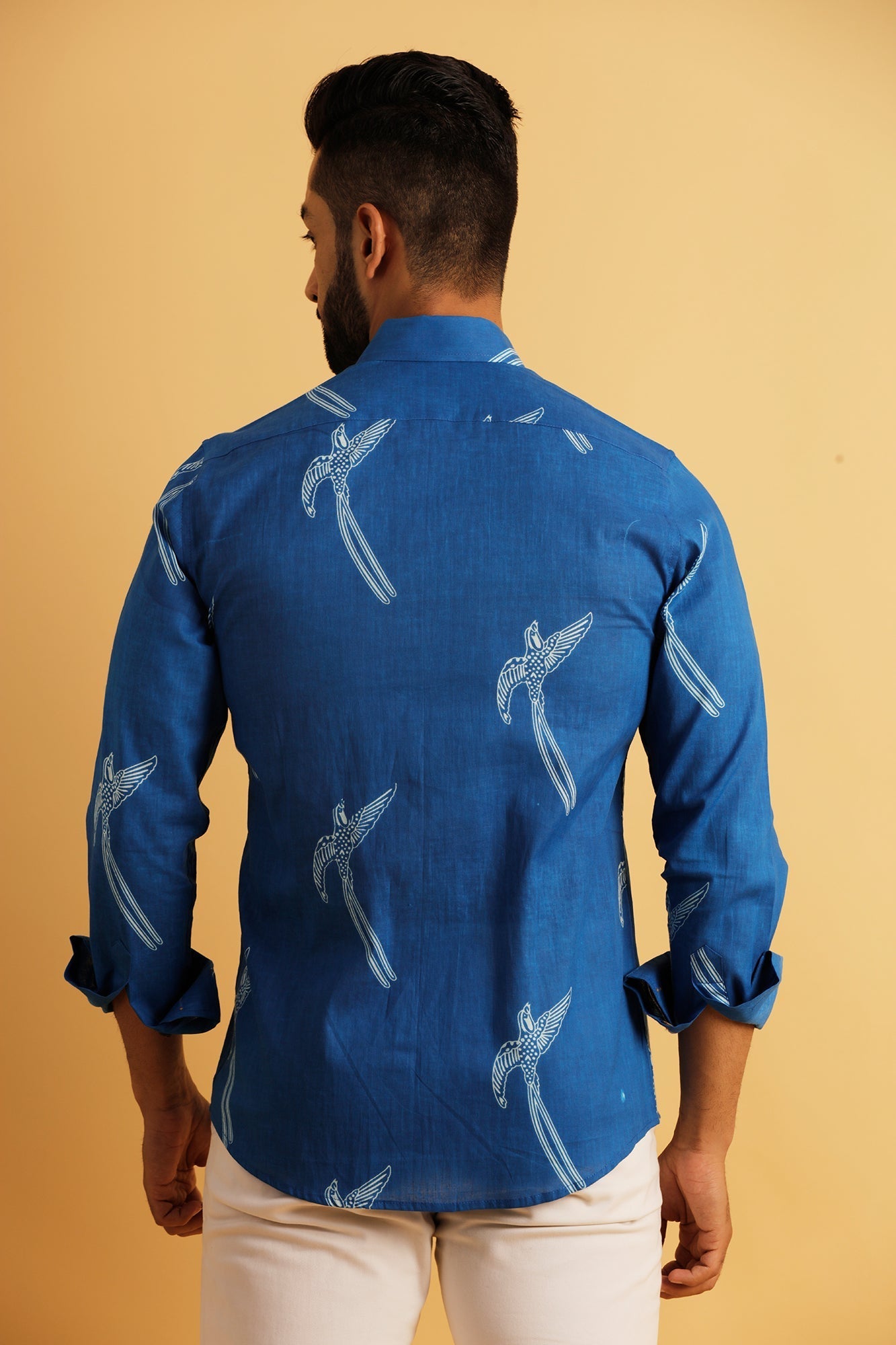 Printed Men's Wear Blue Shirt