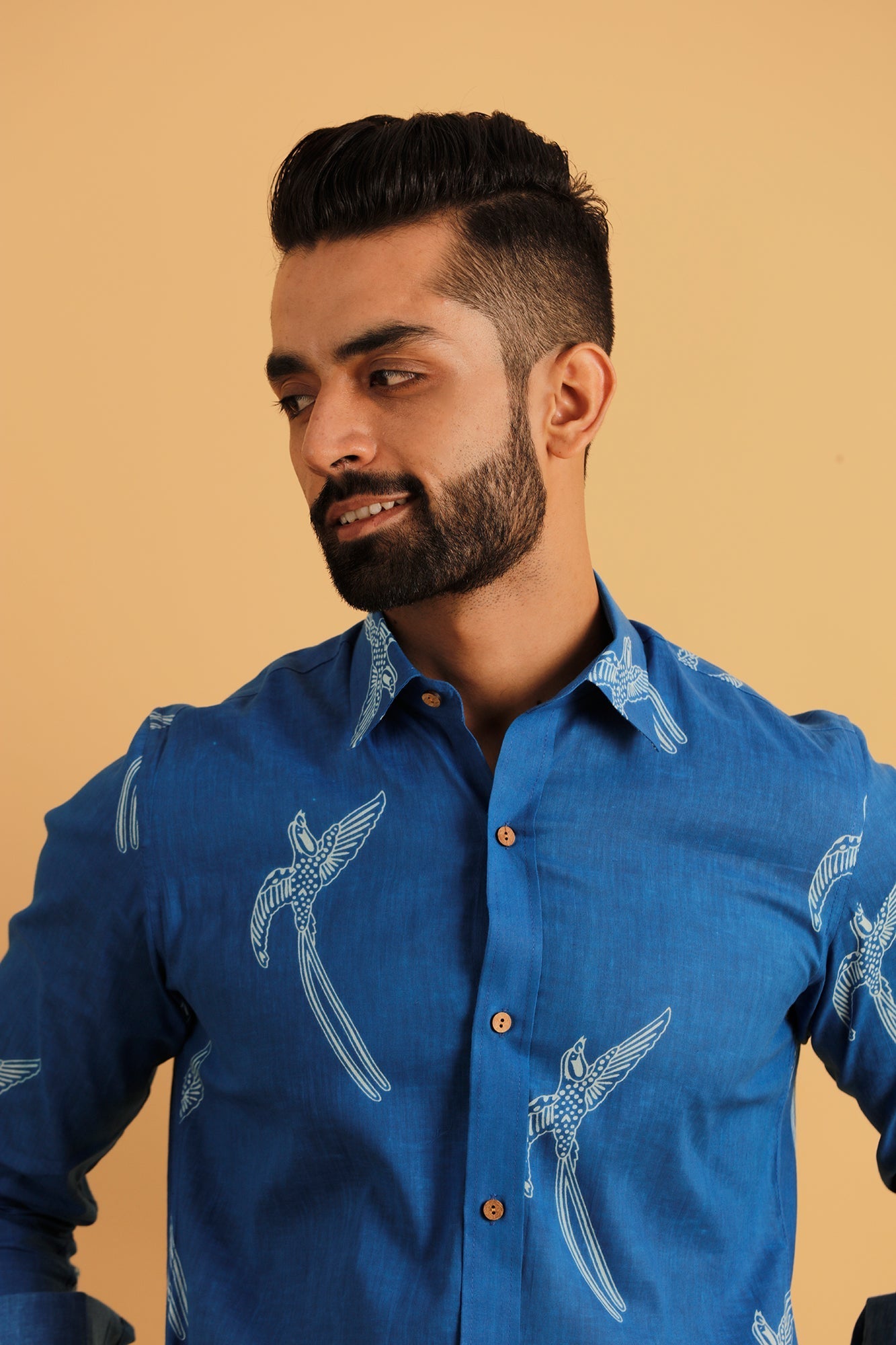 Printed Men's Wear Blue Shirt