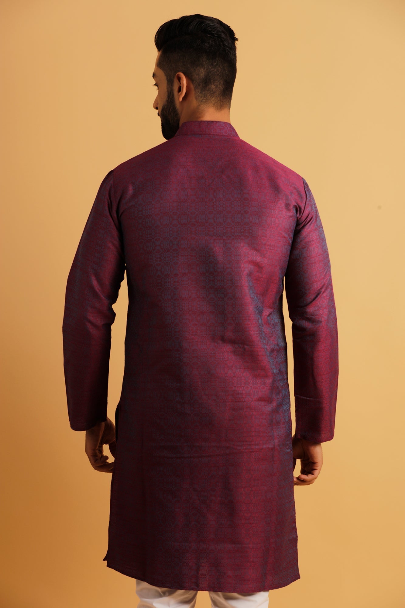 Woven Design Dupion Silk Straight Kurta