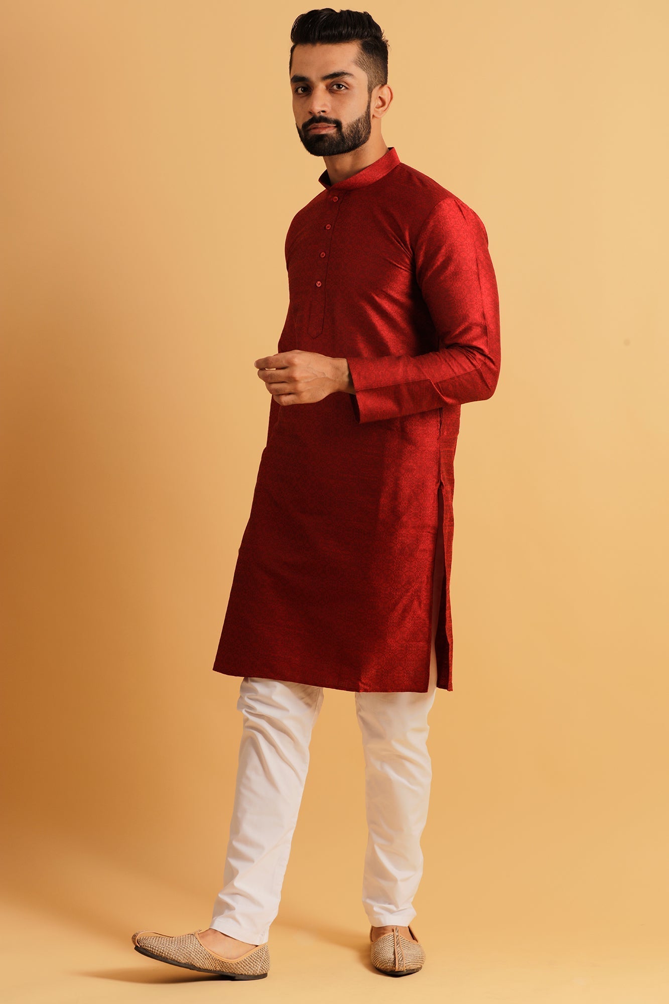 Woven Design Straight Kurta