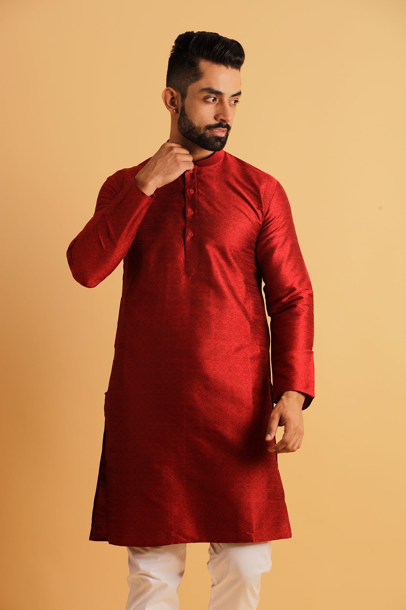 Woven Design Straight Kurta