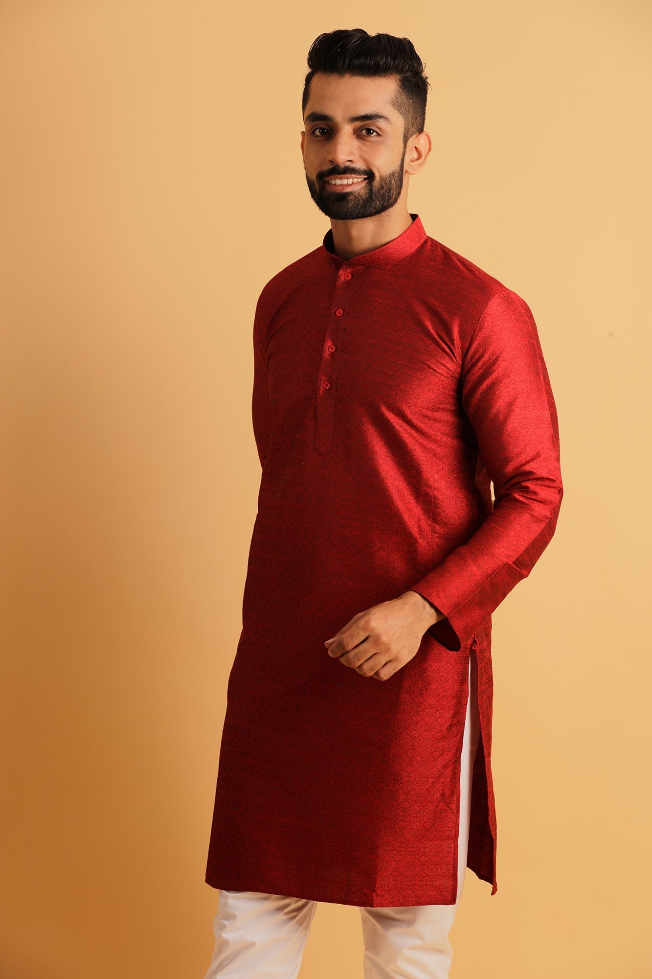 Woven Design Straight Kurta