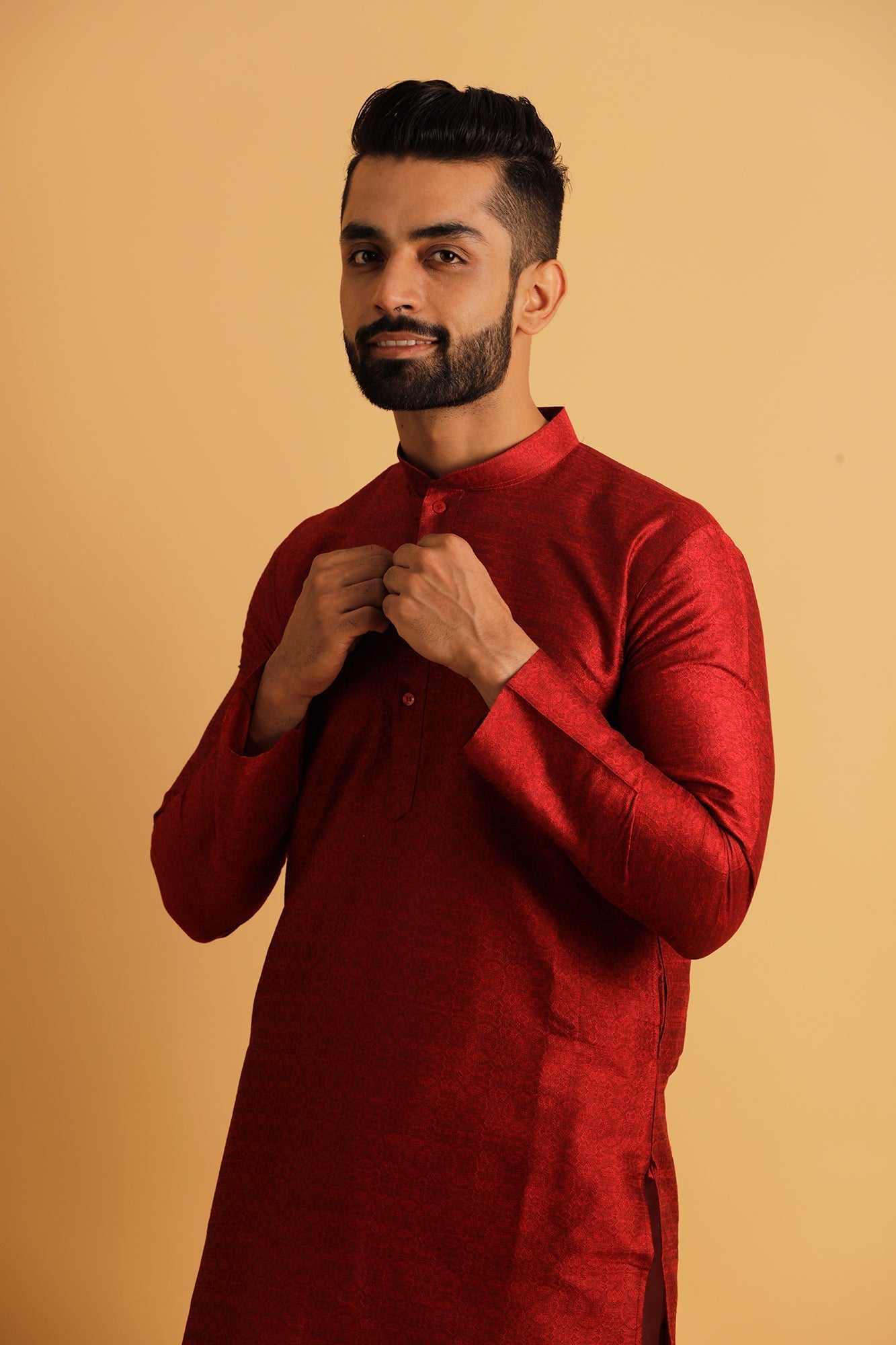 Woven Design Straight Kurta