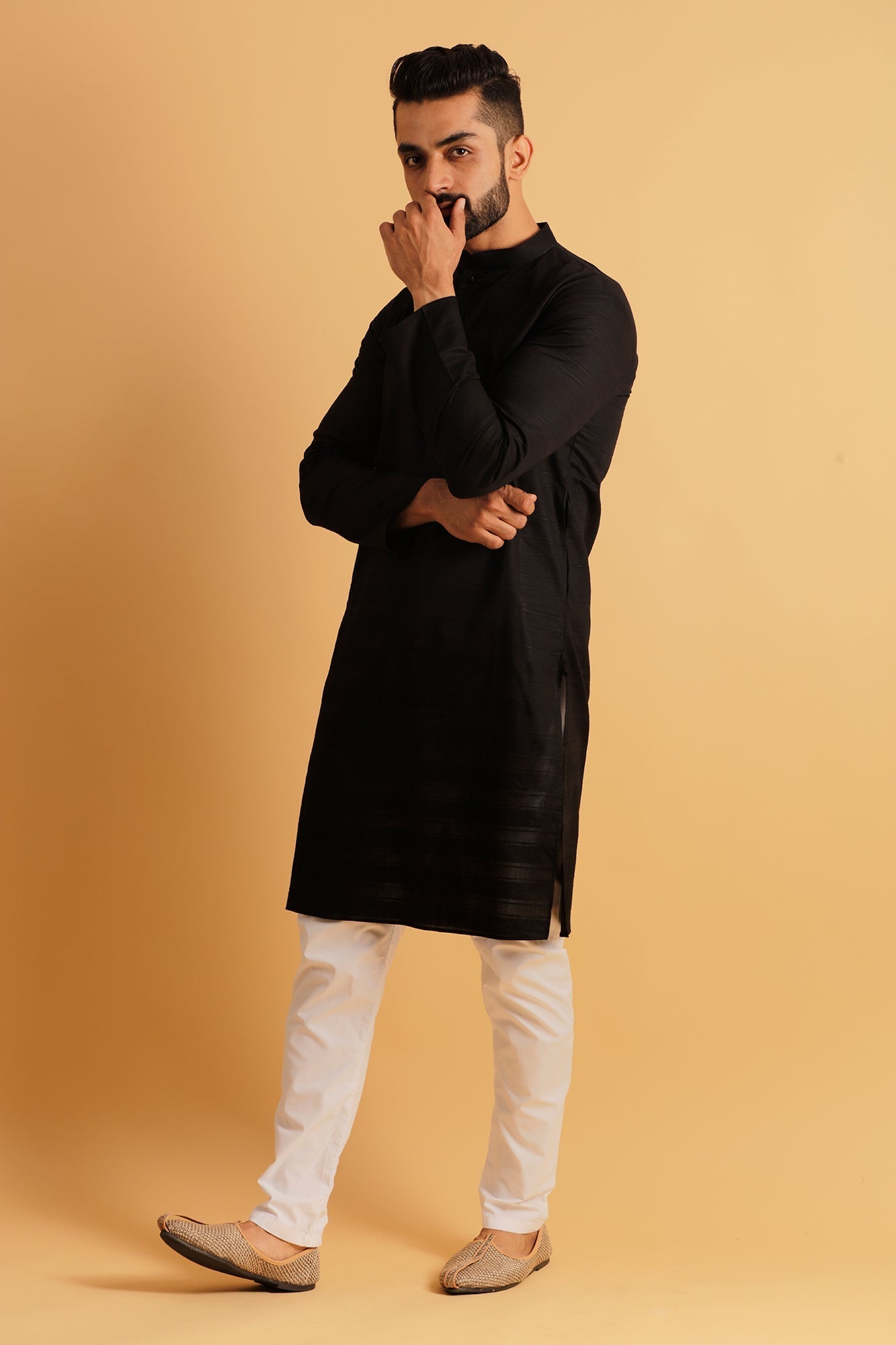 Mandarin Collar Cotton Straight Kurta