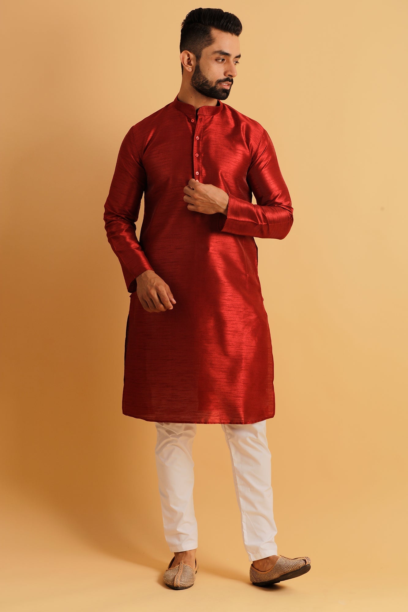 Mandarin Collar Straight Kurta