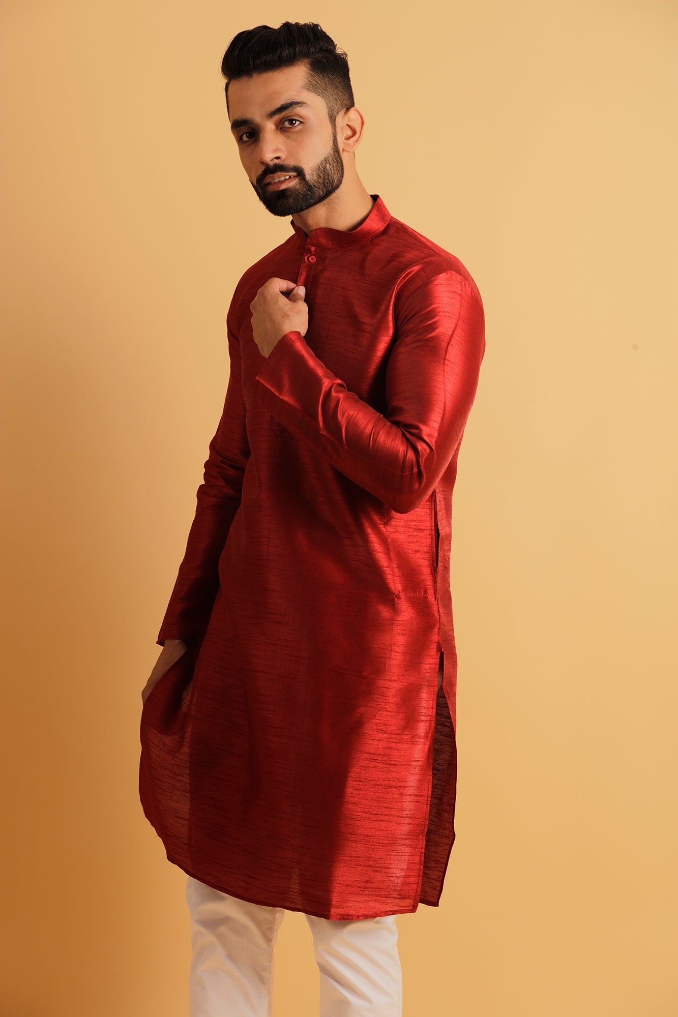 Mandarin Collar Straight Kurta